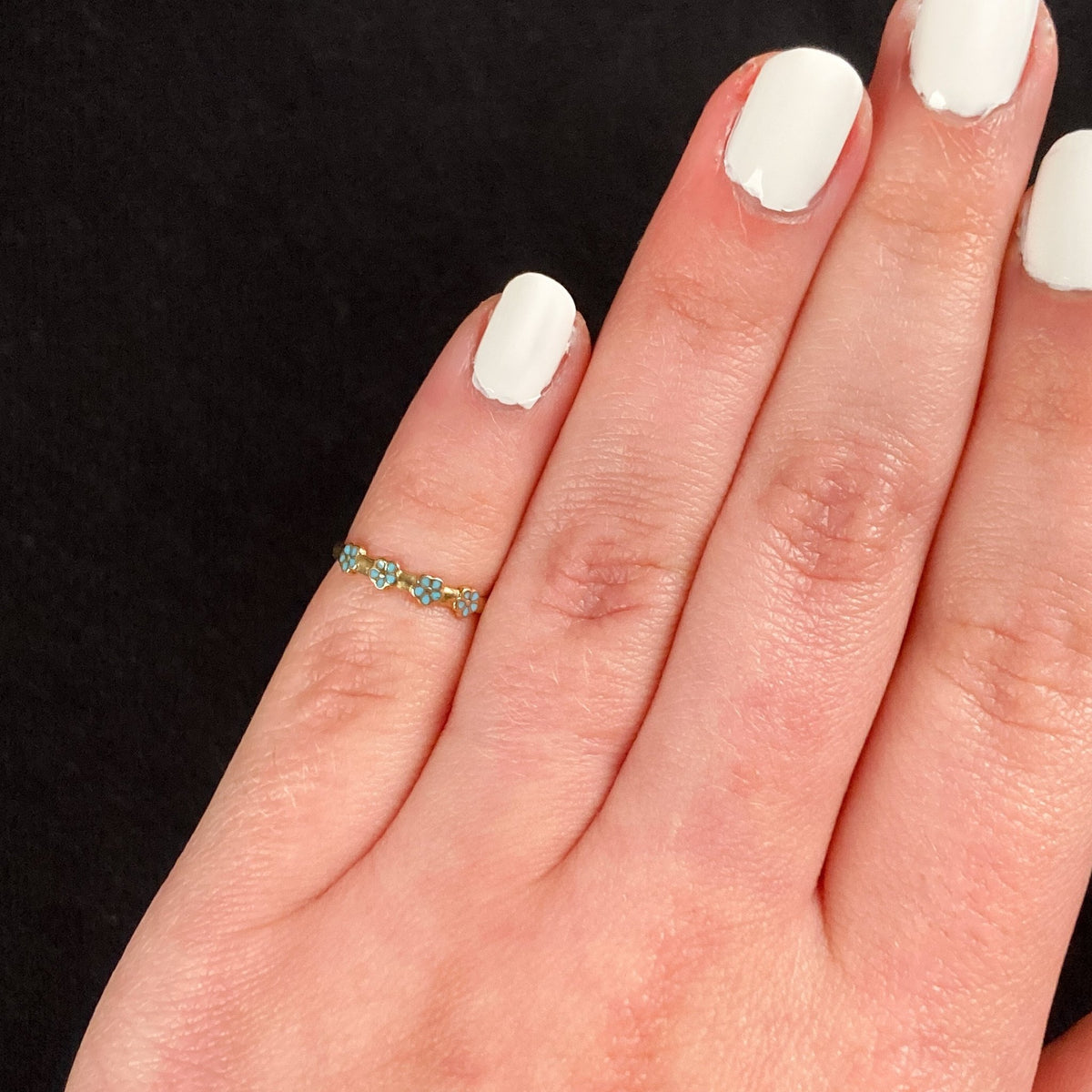 Antique Forget - me - not Pinky or Child's Ring of 10k Gold - Trademark Antiques