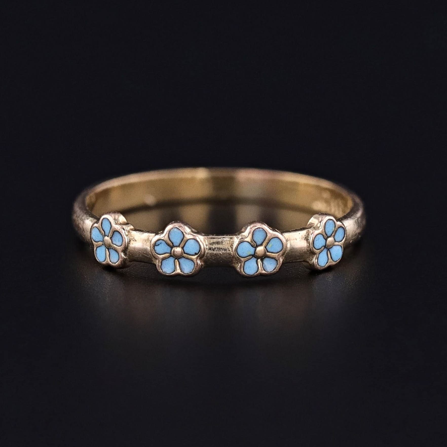 Antique Forget - me - not Pinky or Child's Ring of 10k Gold - Trademark Antiques