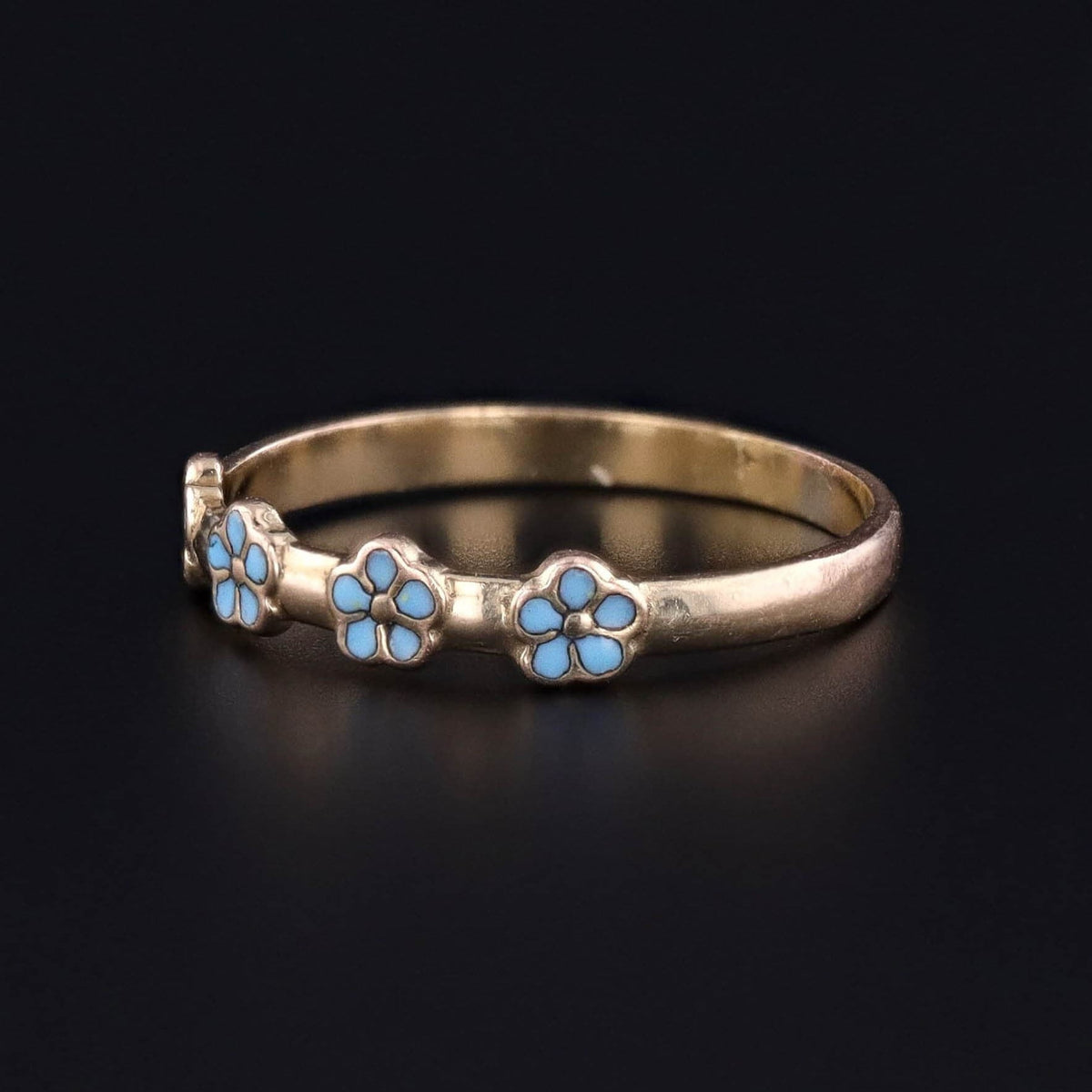 Antique Forget - me - not Pinky or Child's Ring of 10k Gold - Trademark Antiques