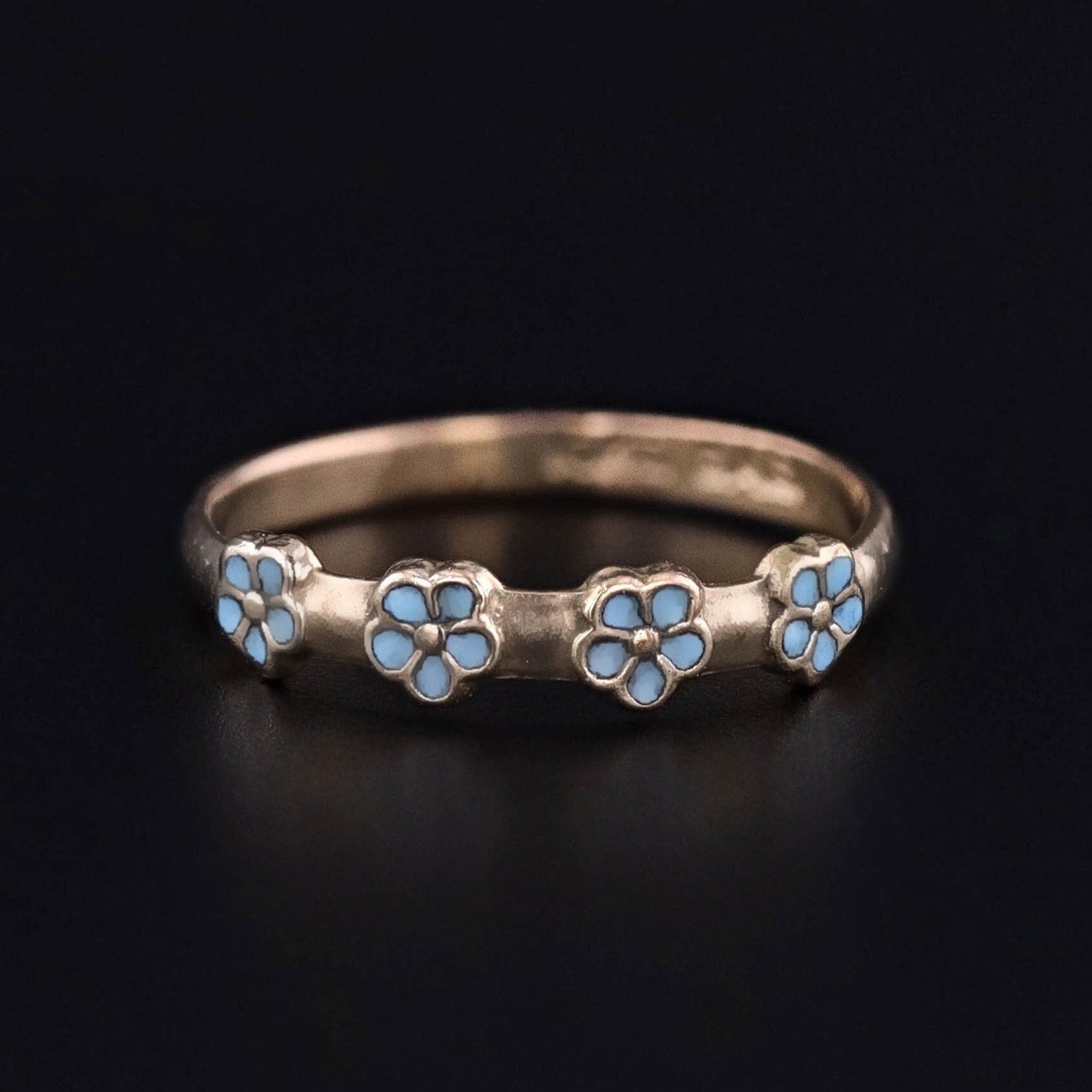 Antique Forget - Me - Not Ring of 10k Gold - Trademark Antiques