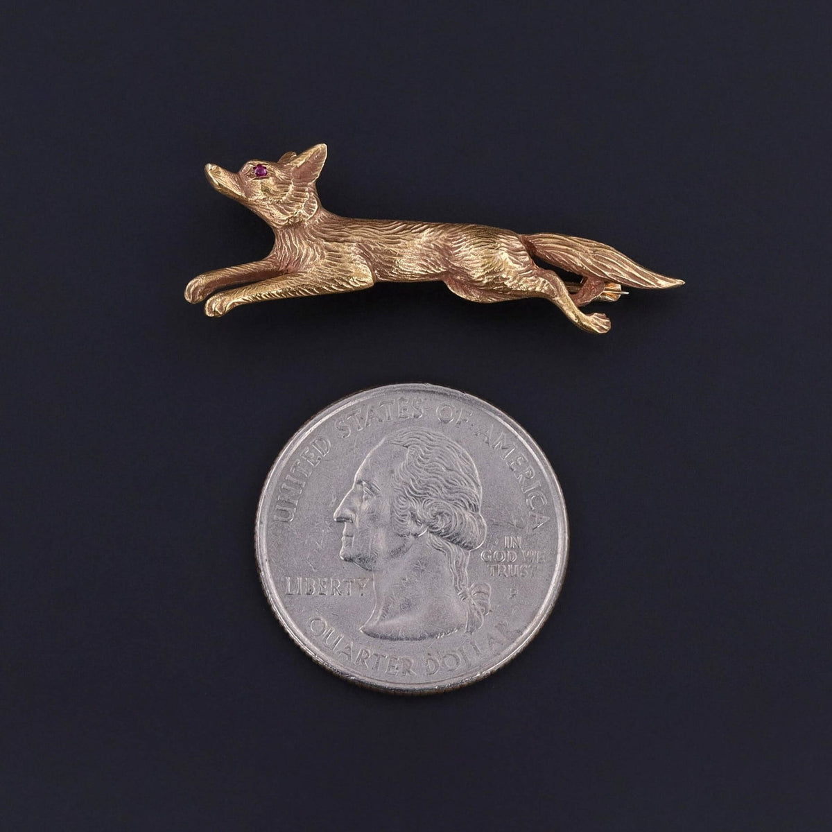 Antique Fox Brooch of 14k Gold - Trademark Antiques