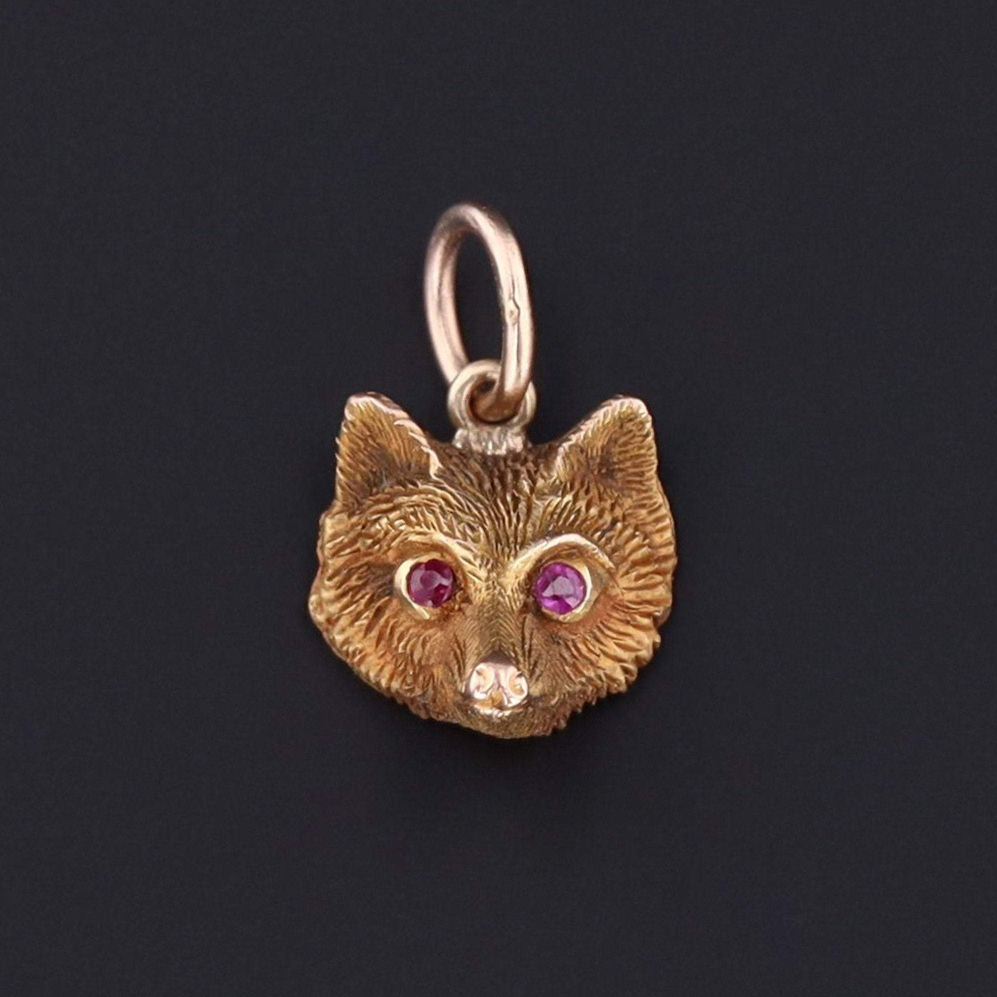 Antique Fox Charm | Antique Gold Fox Charm - Trademark Antiques