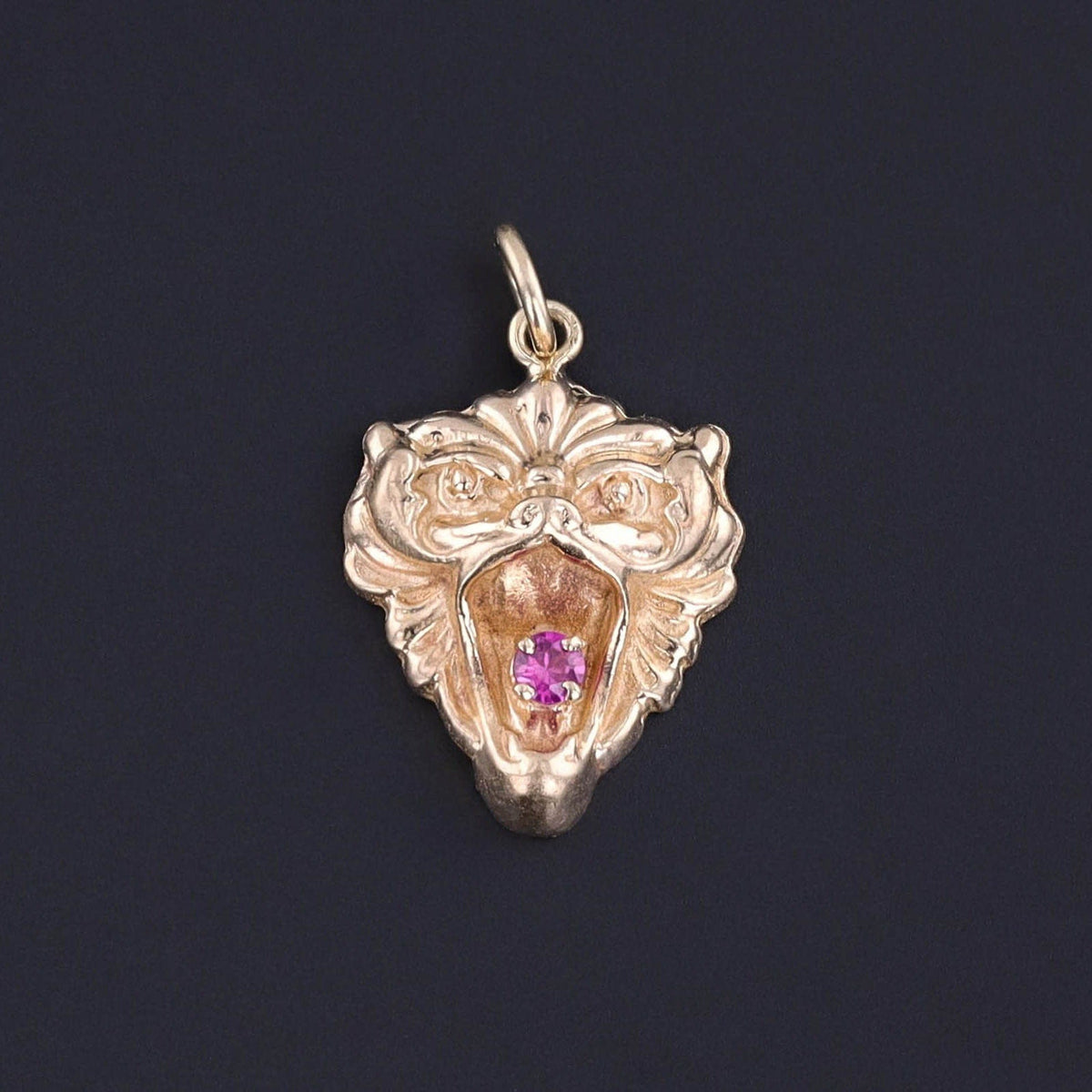 Antique Gargoyle Conversion Charm of 14k Gold - Trademark Antiques