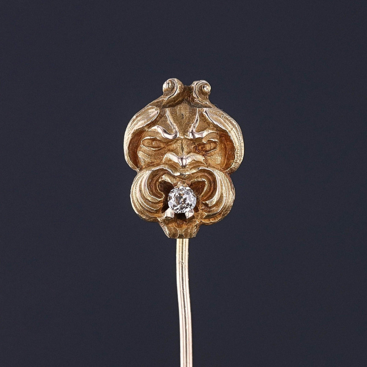Antique Gargoyle Stickpin of 14k Gold - Trademark Antiques