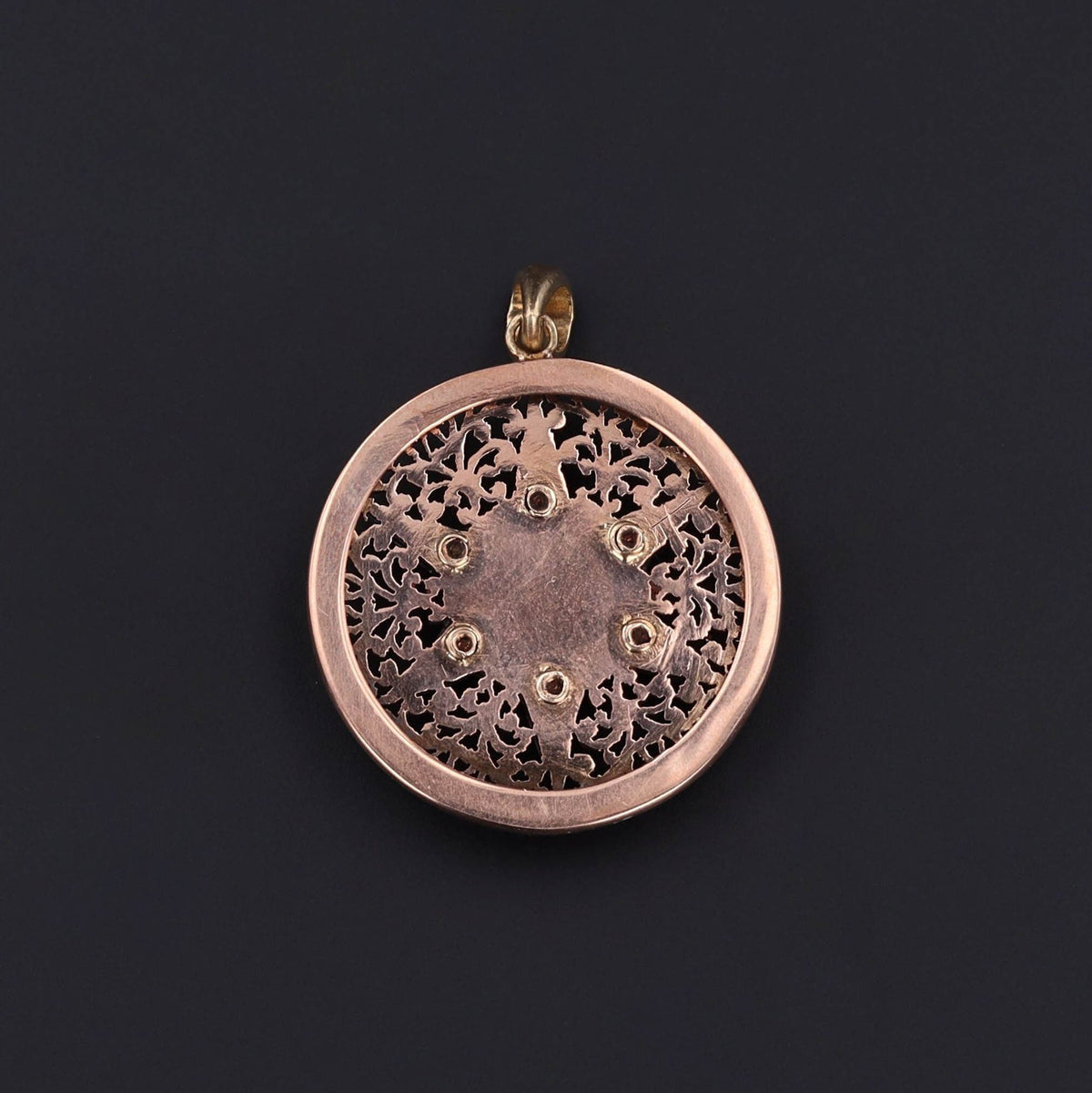 Antique Garnet and Diamond Star Pendant of 14k Rose Gold - Trademark Antiques
