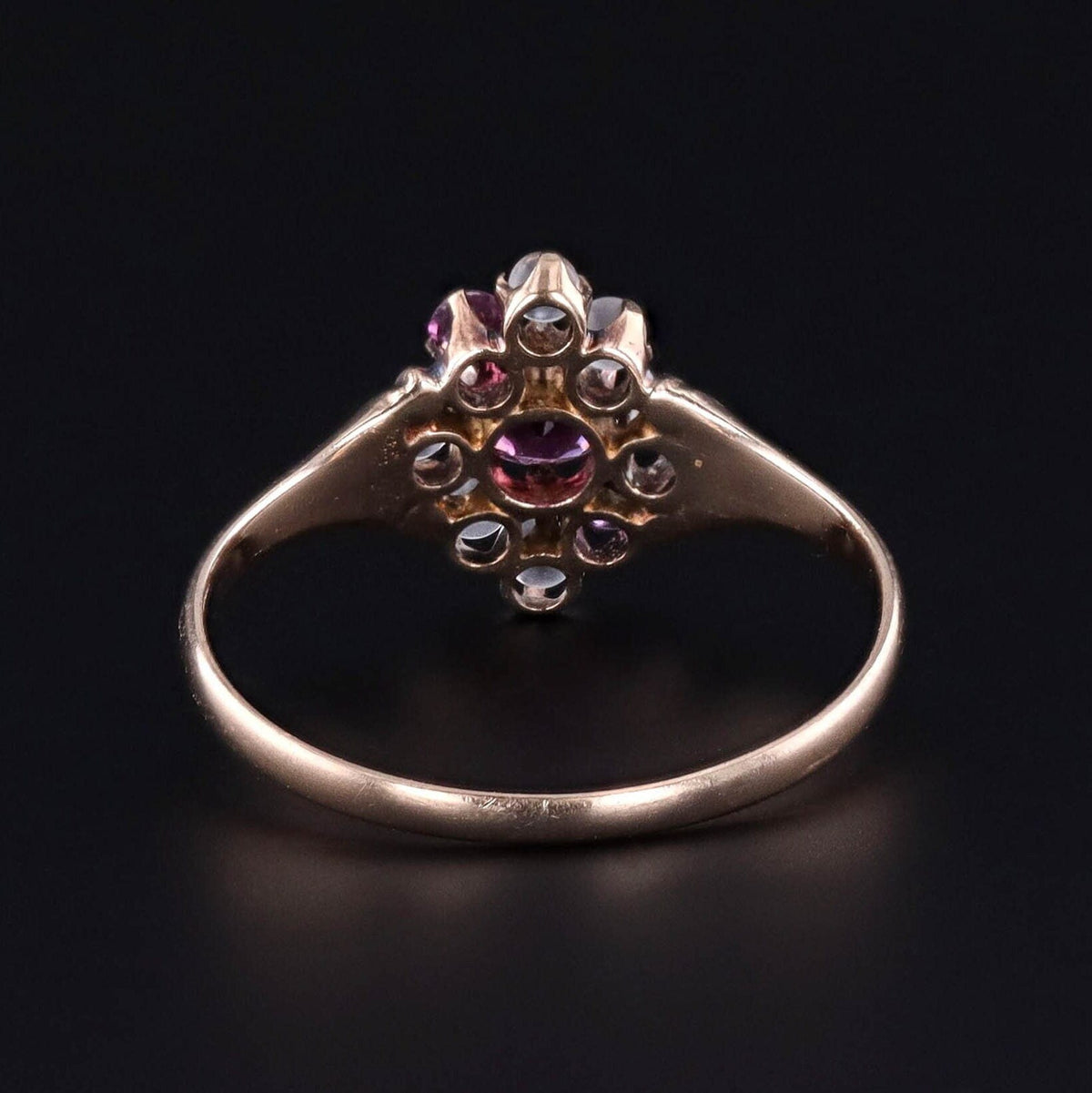 Antique Garnet and Moonstone Ring of 10k Gold - Trademark Antiques