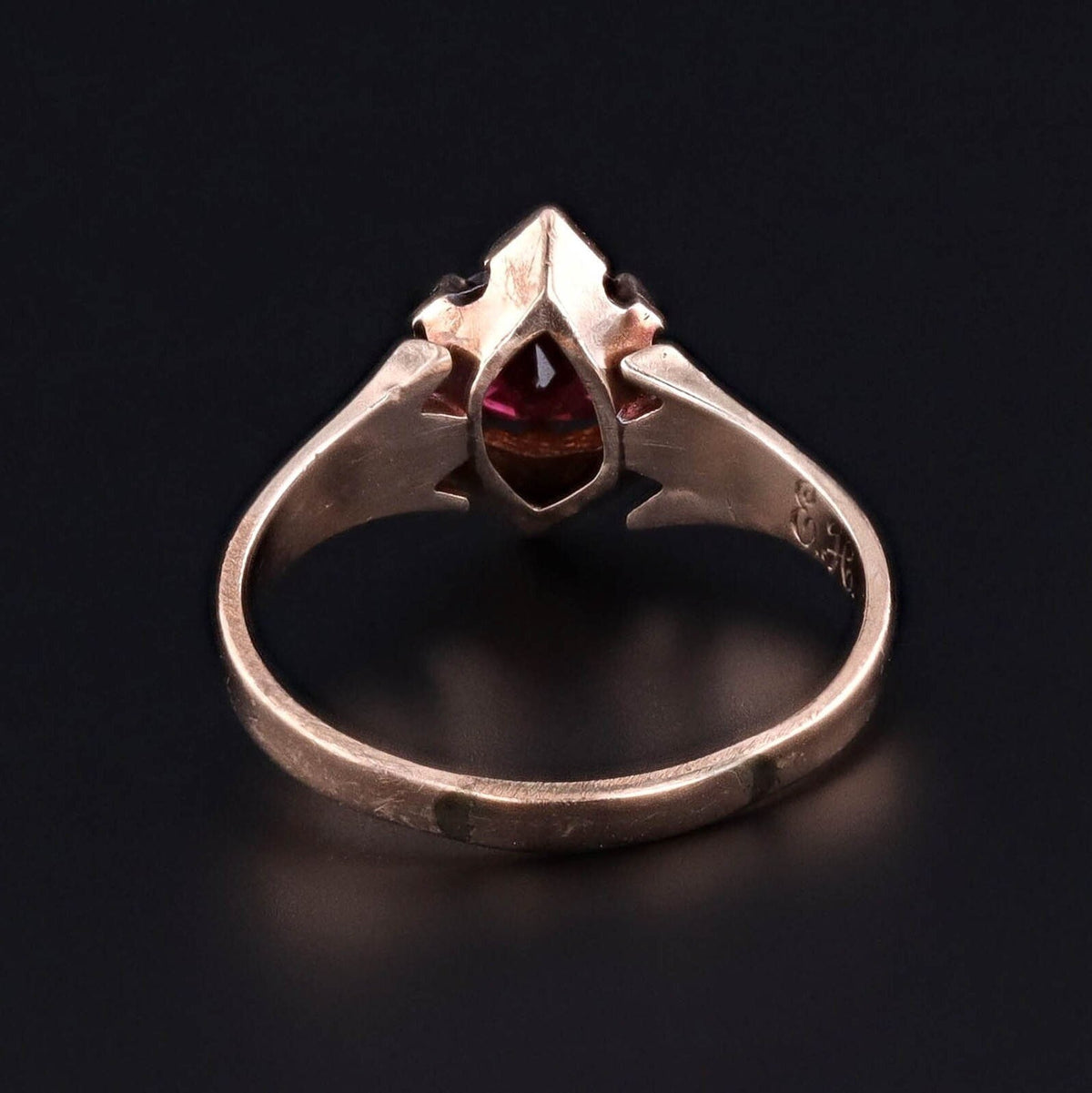 Antique Garnet and Pearl Ring of 10k Gold - Trademark Antiques