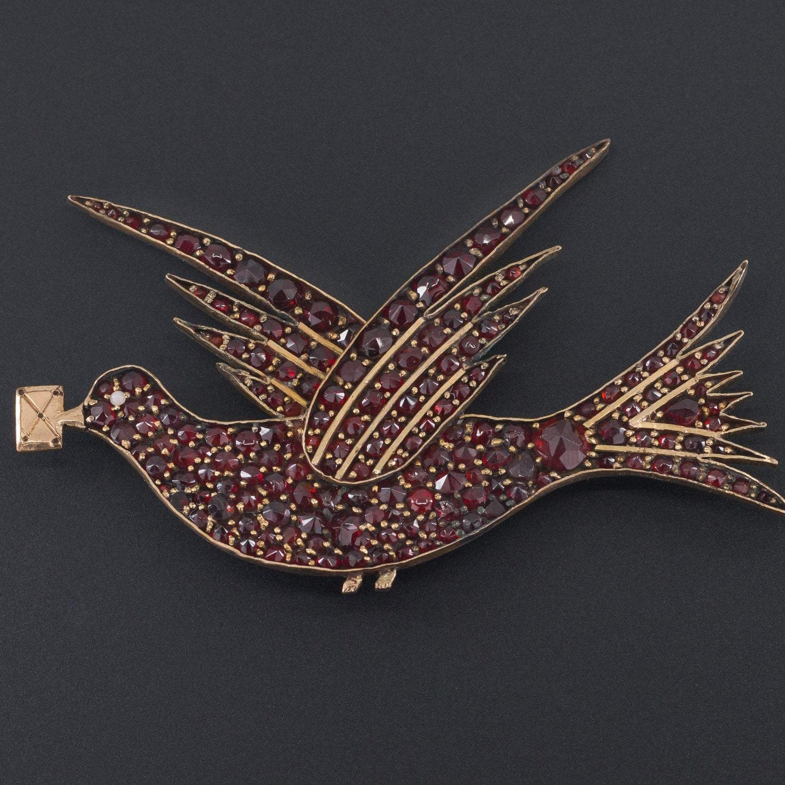 Antique Garnet Bird Brooch | Antique Brooch - Trademark Antiques