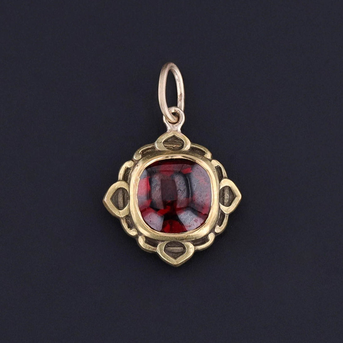Antique Garnet Charm of 14k Gold - Trademark Antiques