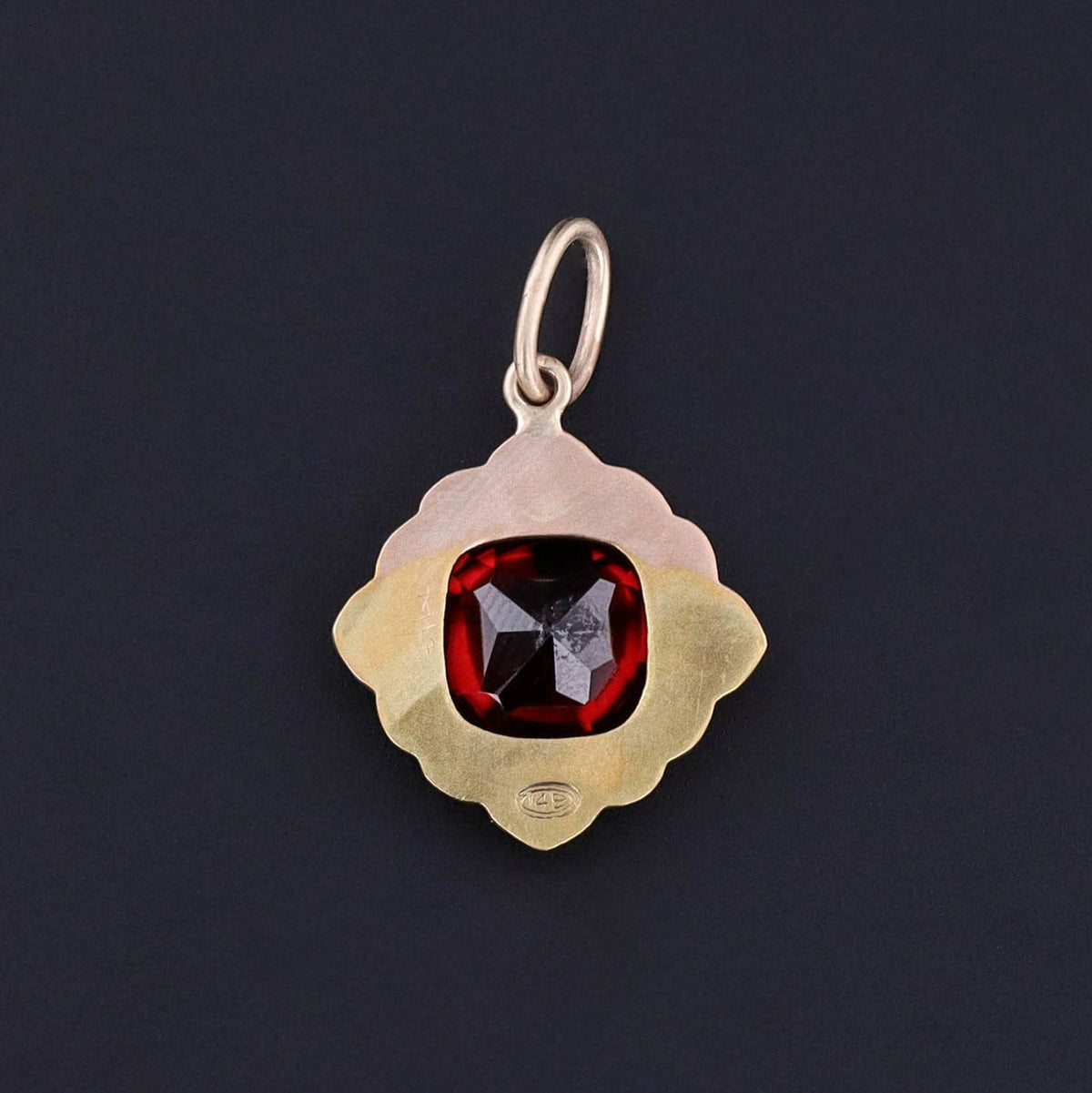 Antique Garnet Charm of 14k Gold - Trademark Antiques
