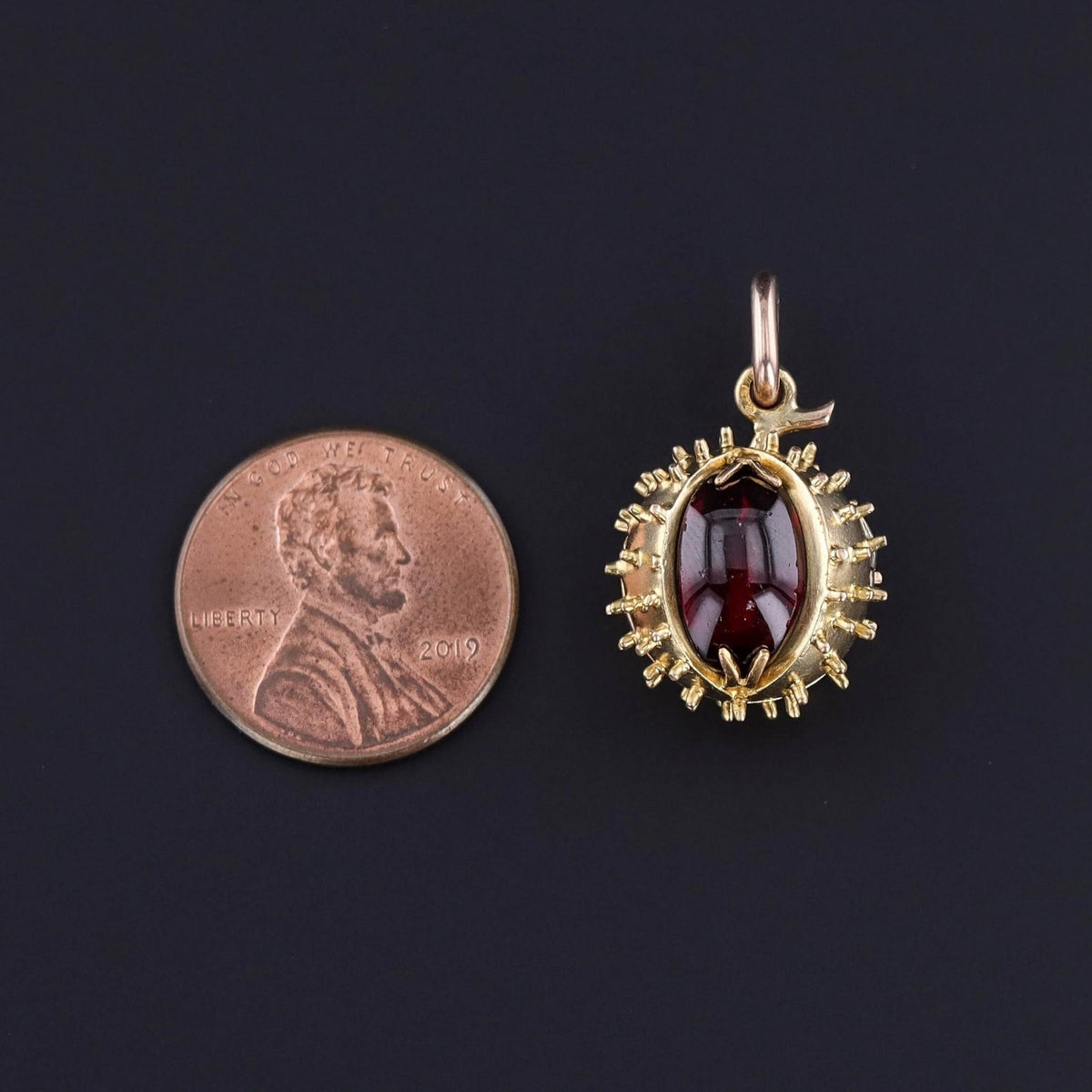 Antique Garnet Chestnut Locket of 14k Gold - Trademark Antiques