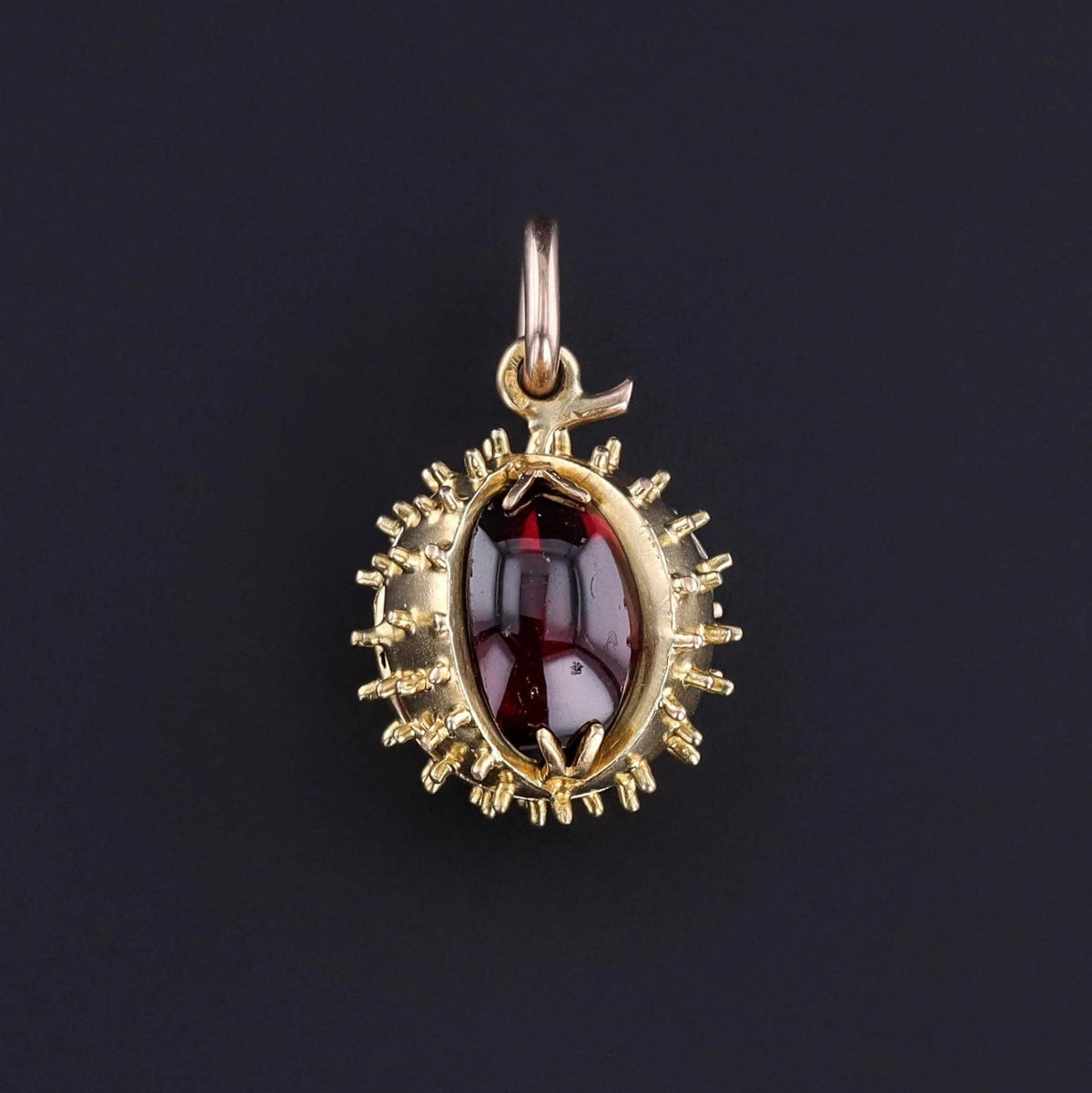 Antique Garnet Chestnut Locket of 14k Gold - Trademark Antiques