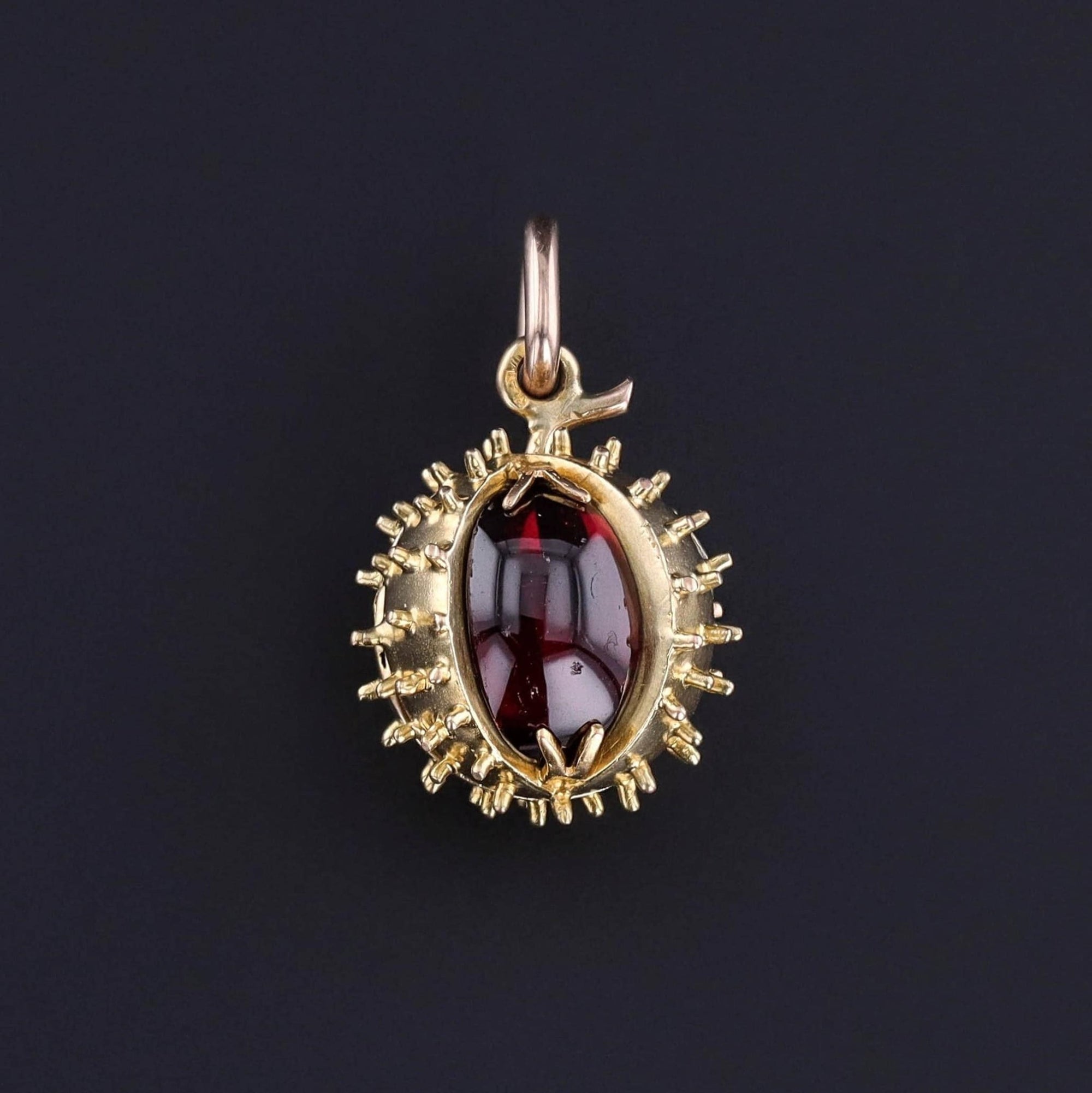 Antique Garnet Chestnut Locket of 14k Gold - Trademark Antiques