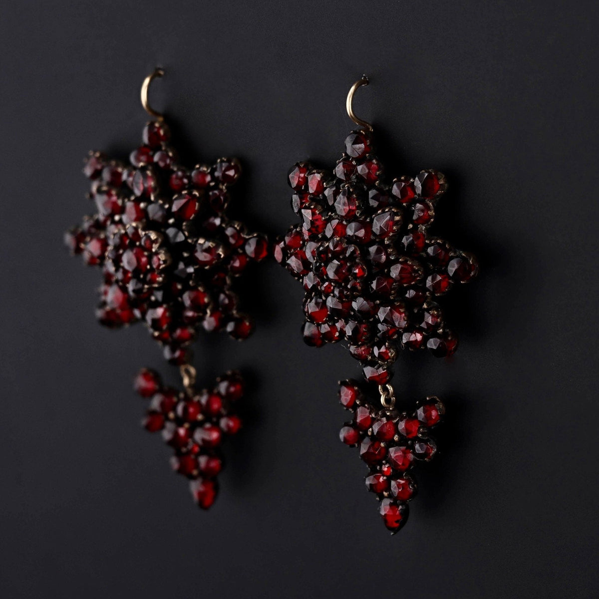 Antique Garnet Earrings | Garnet Pin Conversion Earrings - Trademark Antiques