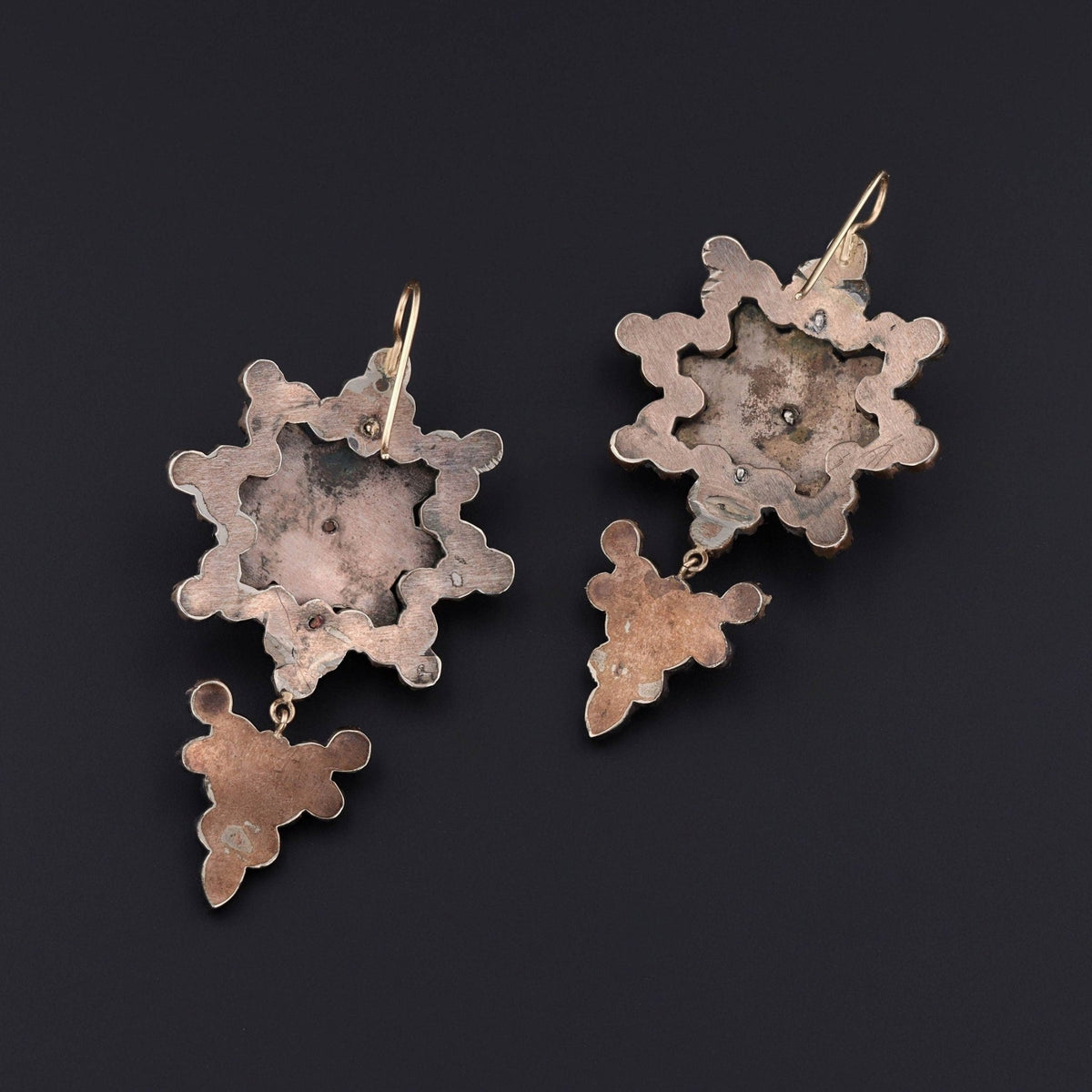 Antique Garnet Earrings | Garnet Pin Conversion Earrings - Trademark Antiques