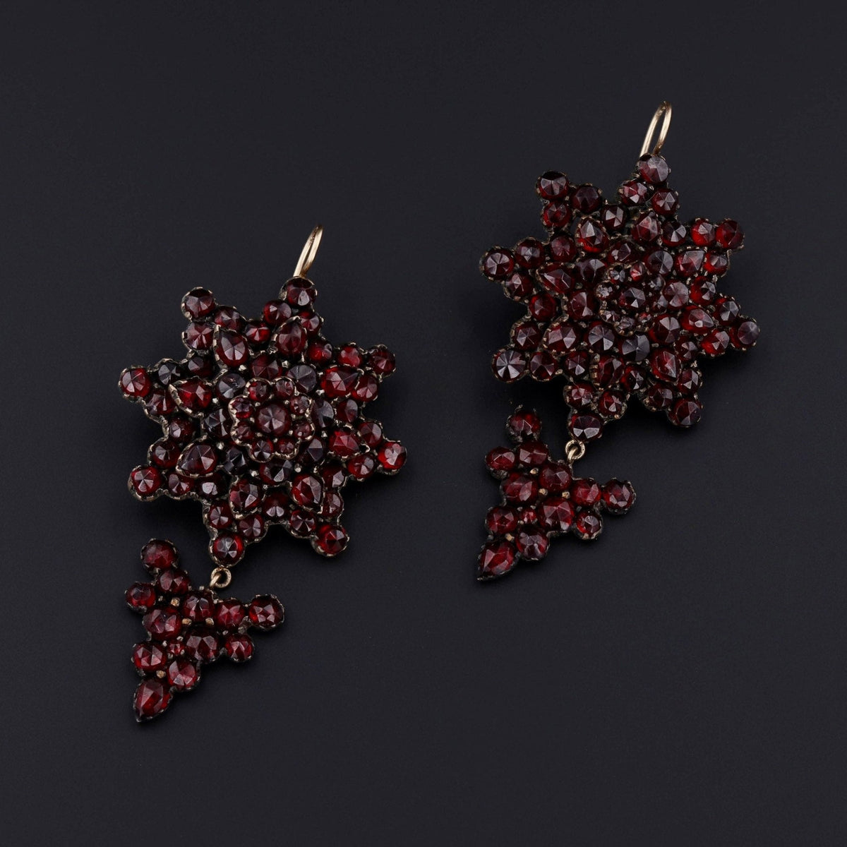 Antique Garnet Earrings | Garnet Pin Conversion Earrings - Trademark Antiques