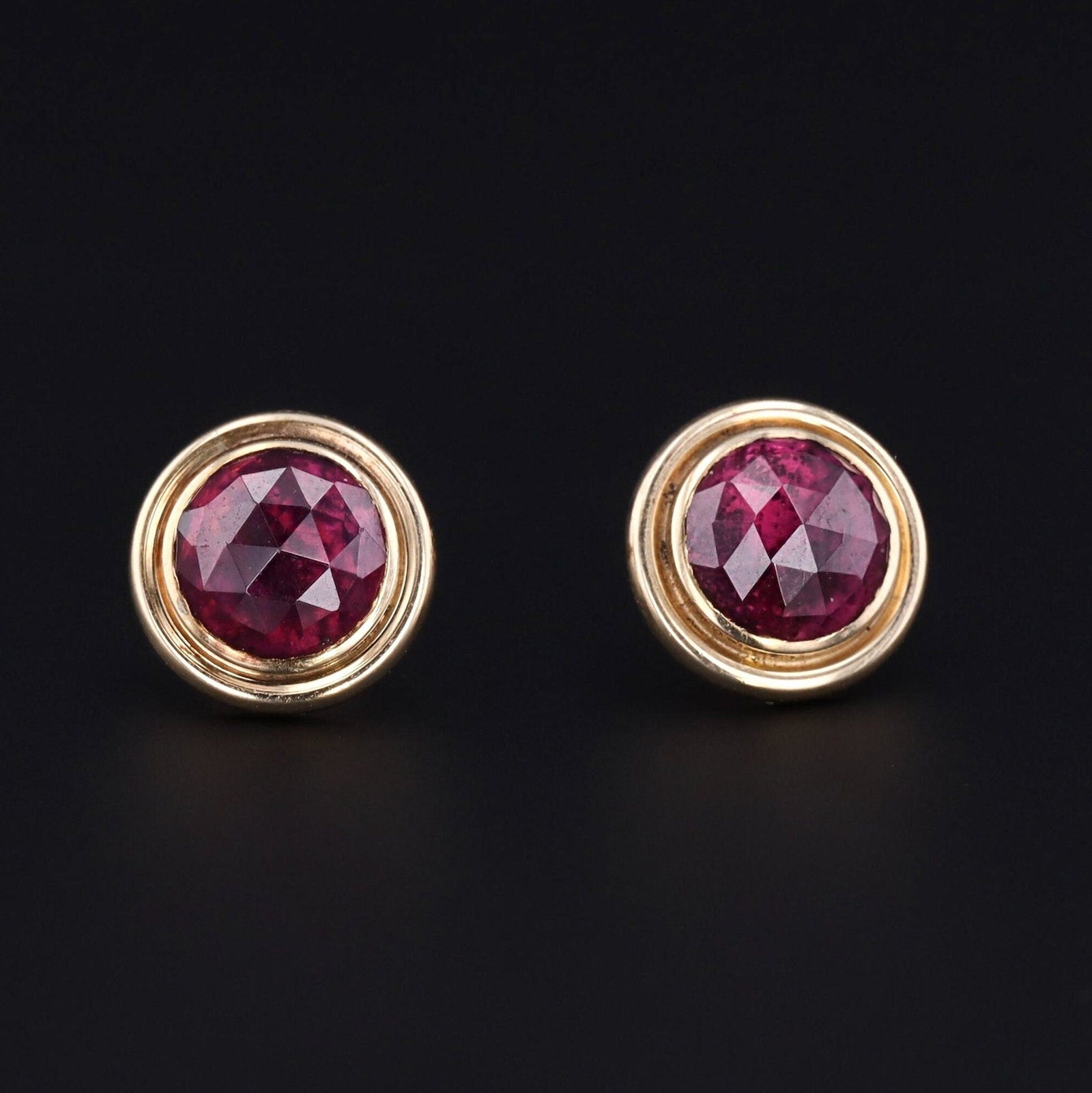 Antique Garnet Earrings | Garnet Stud Earrings - Trademark Antiques