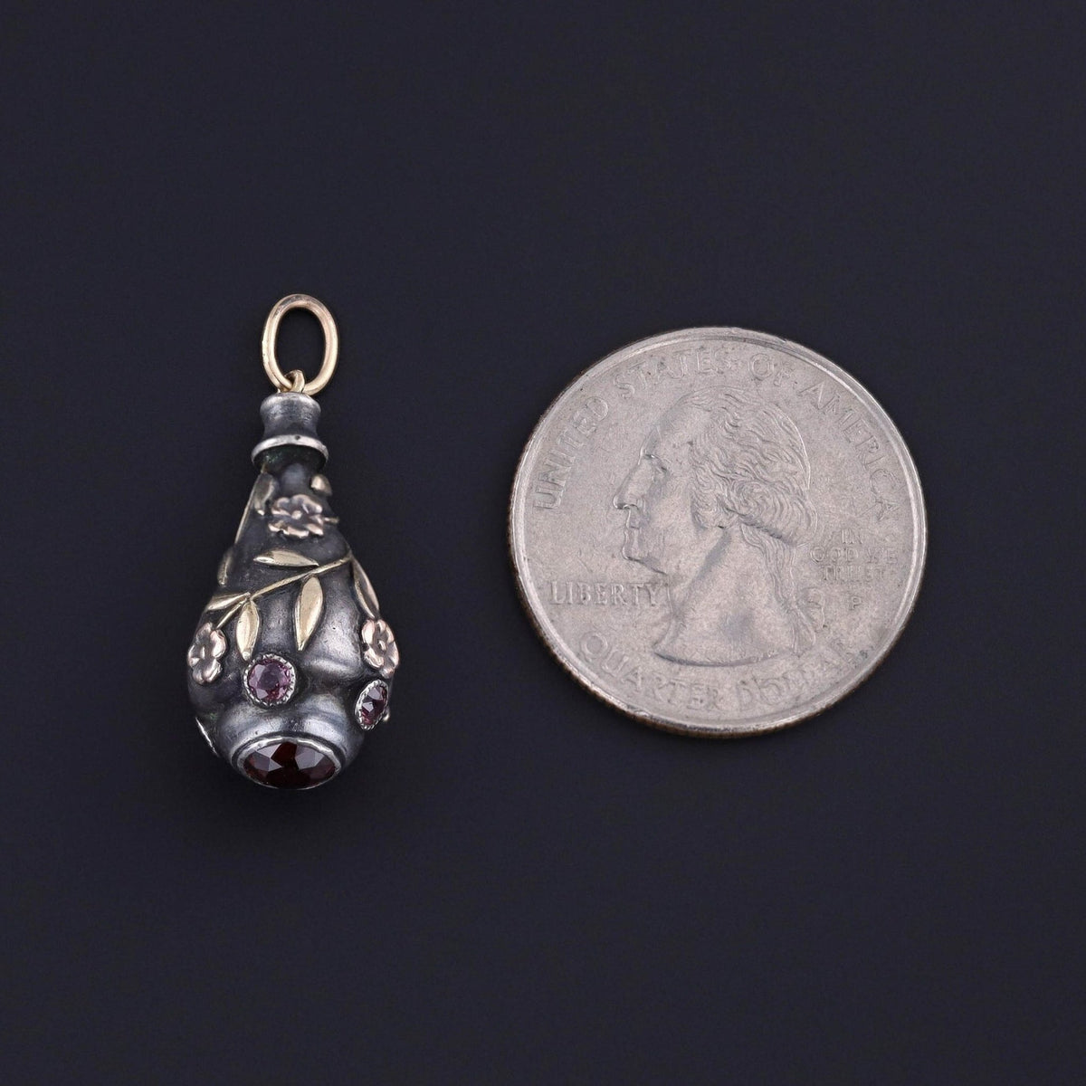 Antique Garnet Pendant of Silver and Gold - Trademark Antiques