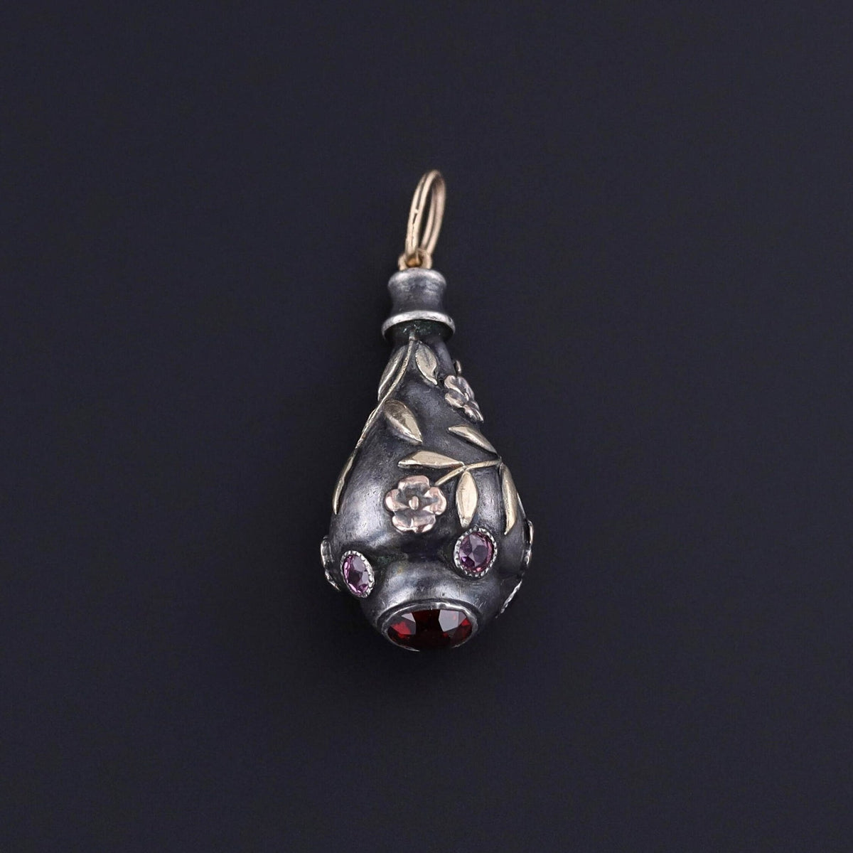 Antique Garnet Pendant of Silver and Gold - Trademark Antiques