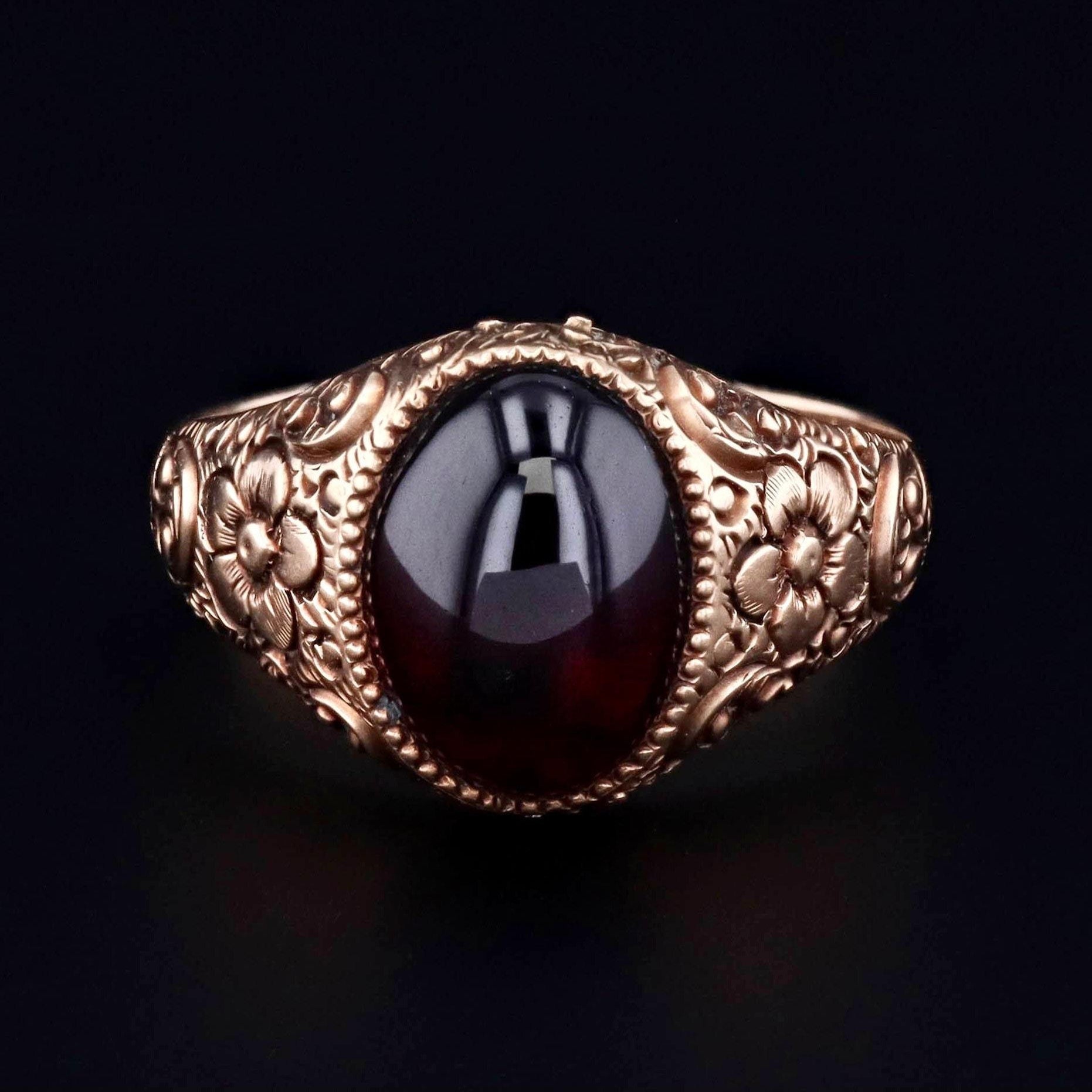 Antique Garnet Ring | 10k Gold Garnet Ring - Trademark Antiques