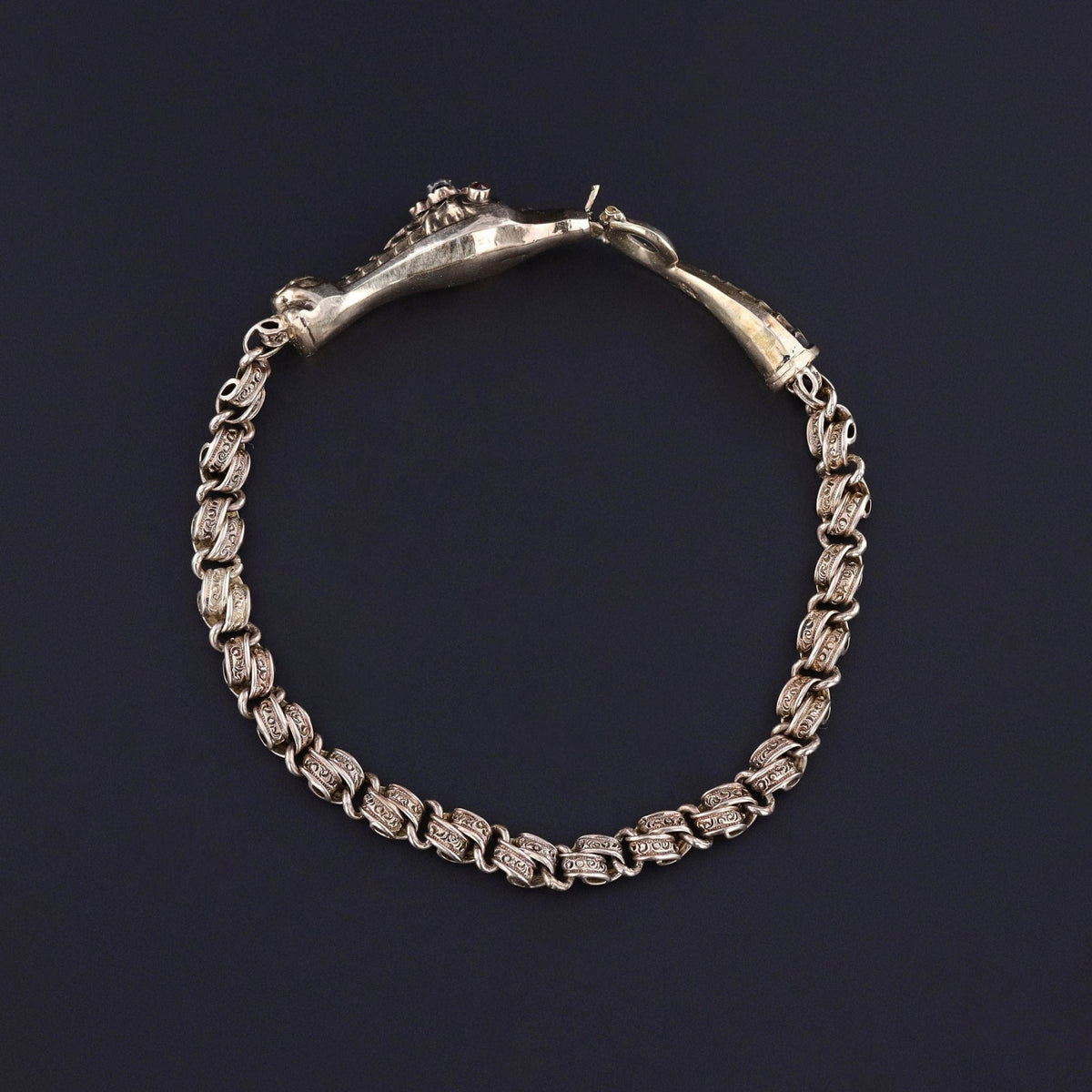 Antique Garnet Snake Bracelet of 14k &amp; 10k Gold - Trademark Antiques