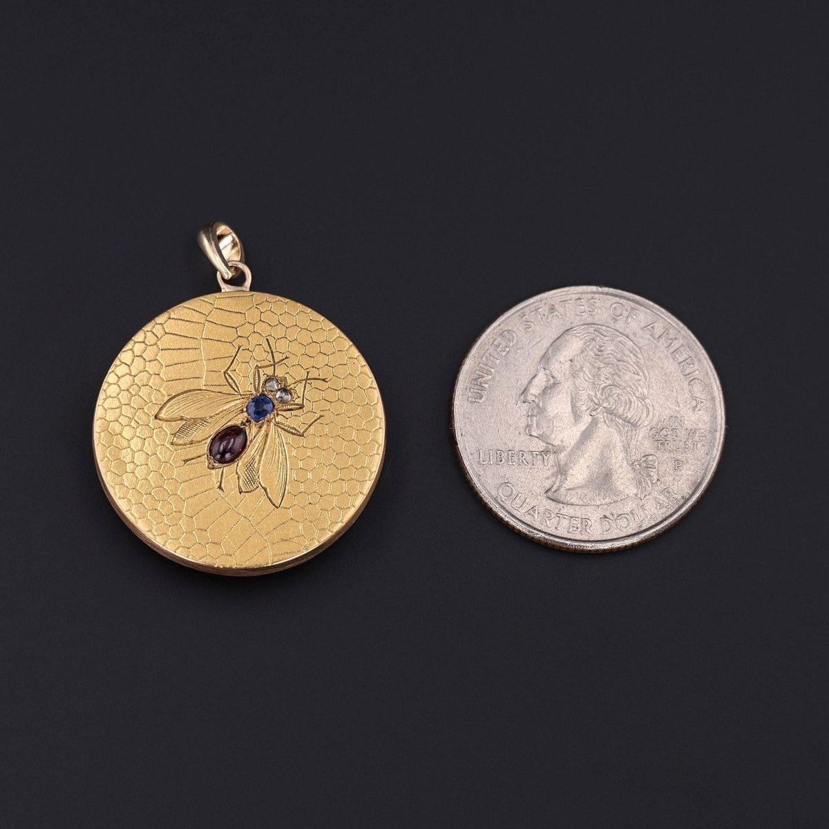 Antique Gemstone Bee Conversion Pendant of 18k Gold - Trademark Antiques