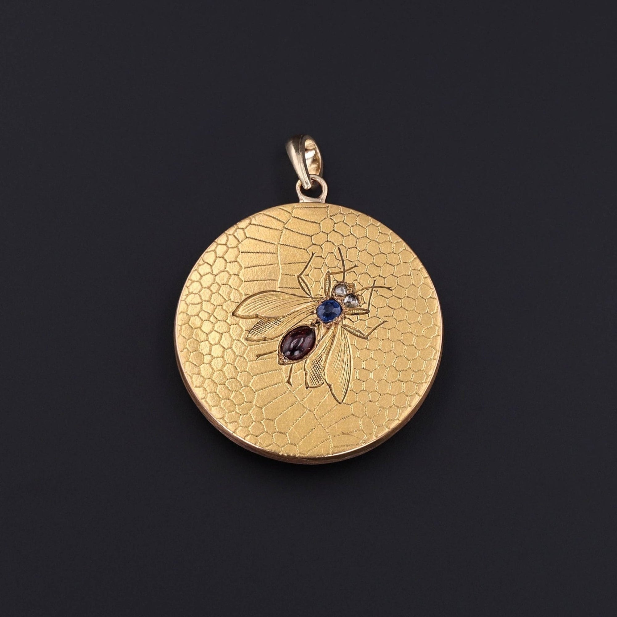 Antique Gemstone Bee Conversion Pendant of 18k Gold - Trademark Antiques