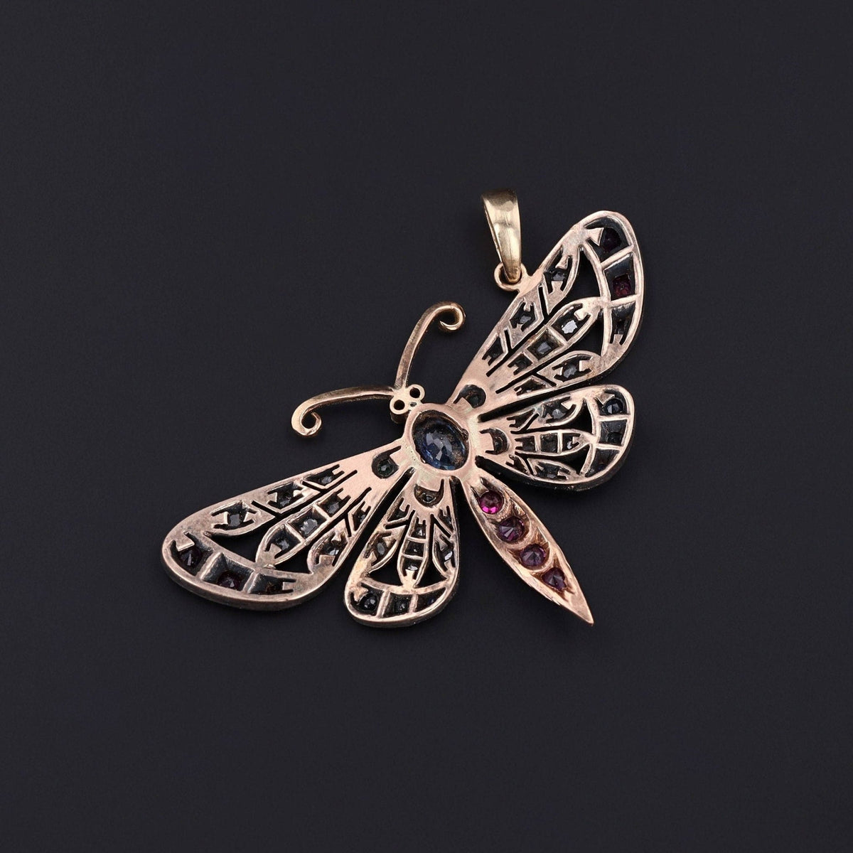 Antique Gemstone Butterfly Conversion Pendant - Trademark Antiques