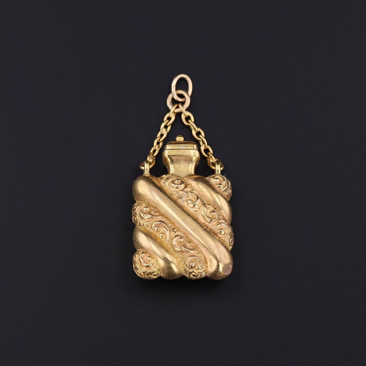 Antique Gemstone Perfume Charm of 14k Gold - Trademark Antiques