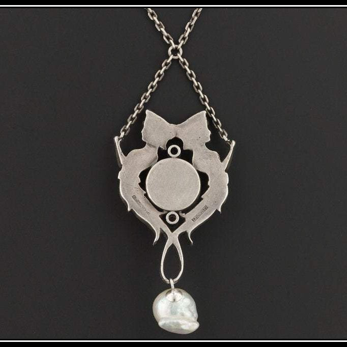Antique German Silver Necklace | Sterling Silver Mermaid Necklace - Trademark Antiques