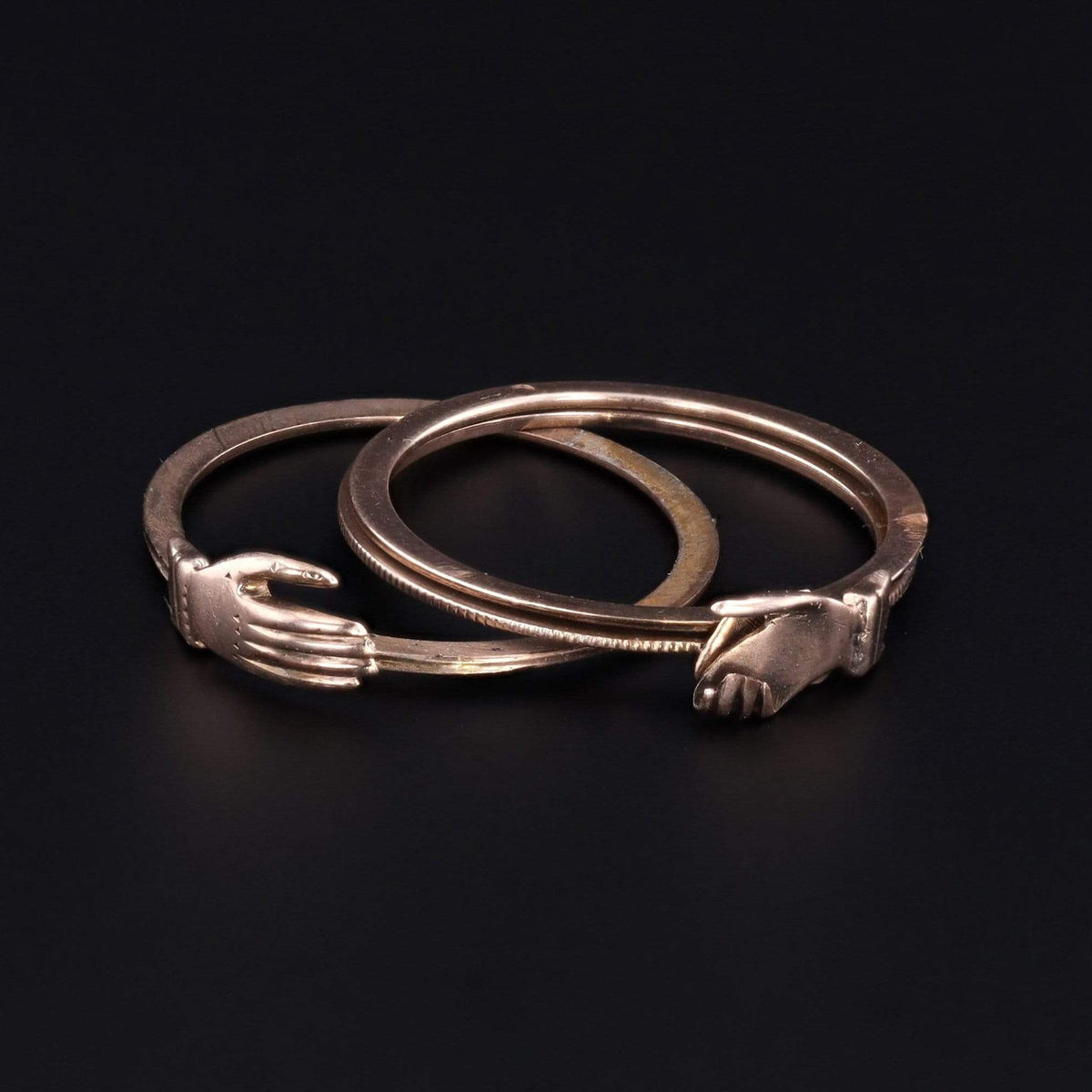 Antique Gimmel Ring | Antique 10k Gold Fede Ring - Trademark Antiques