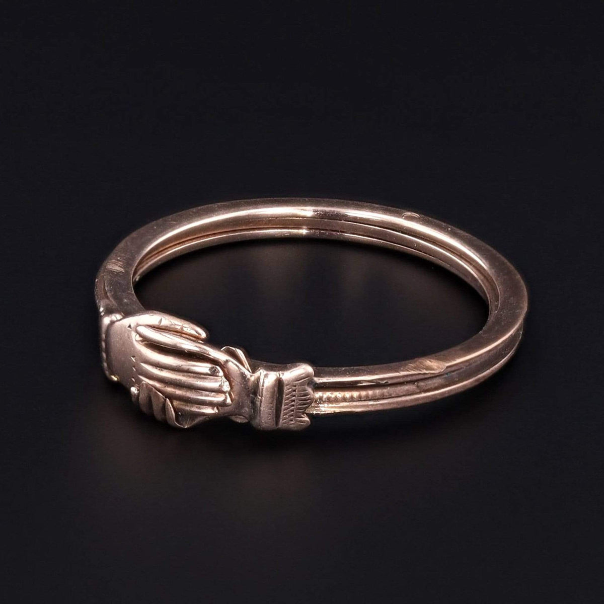 Antique Gimmel Ring | Antique 10k Gold Fede Ring - Trademark Antiques