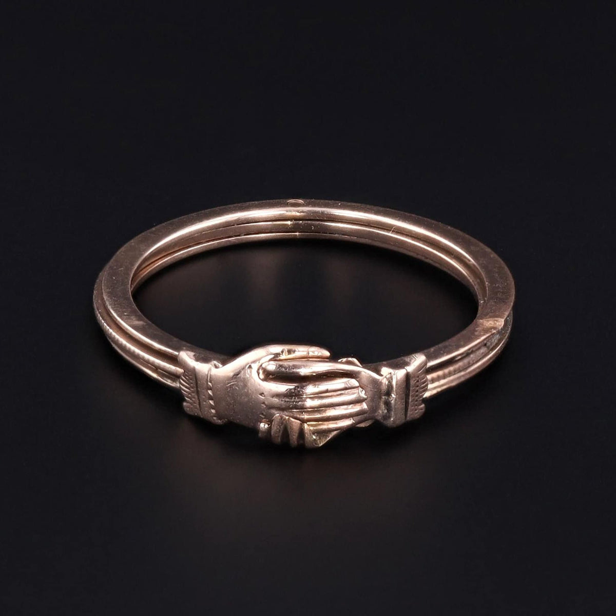 Antique Gimmel Ring | Antique 10k Gold Fede Ring - Trademark Antiques