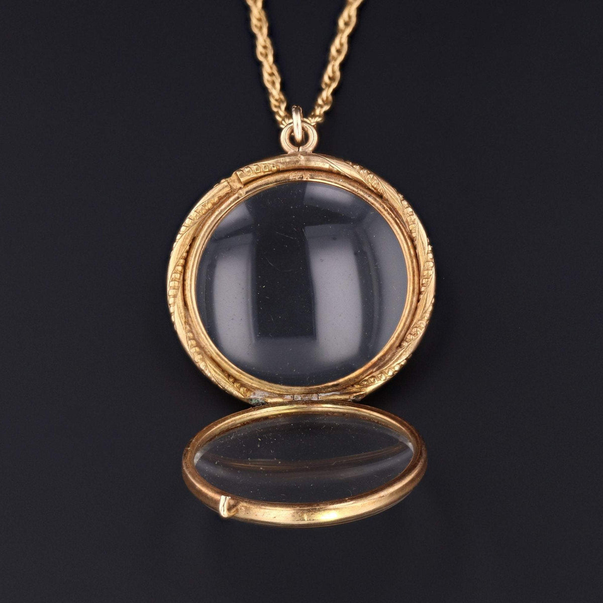 Antique Glass Locket | Antique Locket - Trademark Antiques
