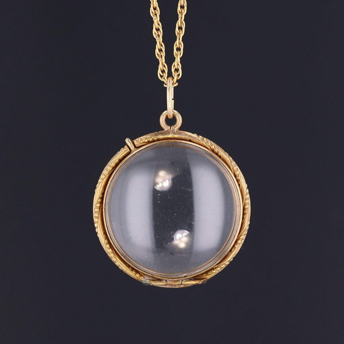 Antique Glass Locket | Antique Locket - Trademark Antiques