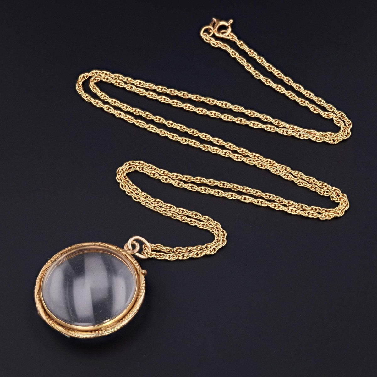 Antique Glass Locket | Antique Locket - Trademark Antiques