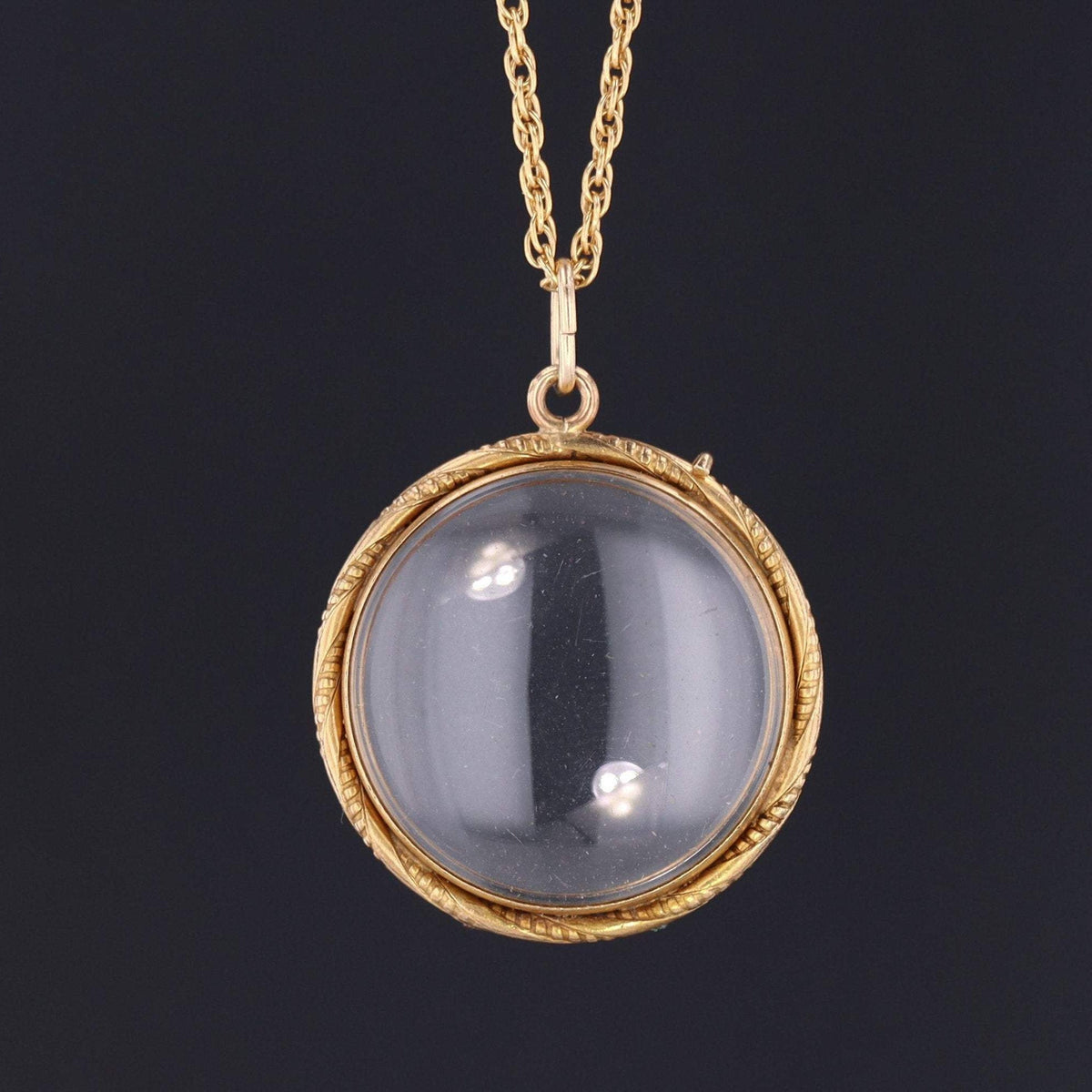 Antique Glass Locket | Antique Locket - Trademark Antiques