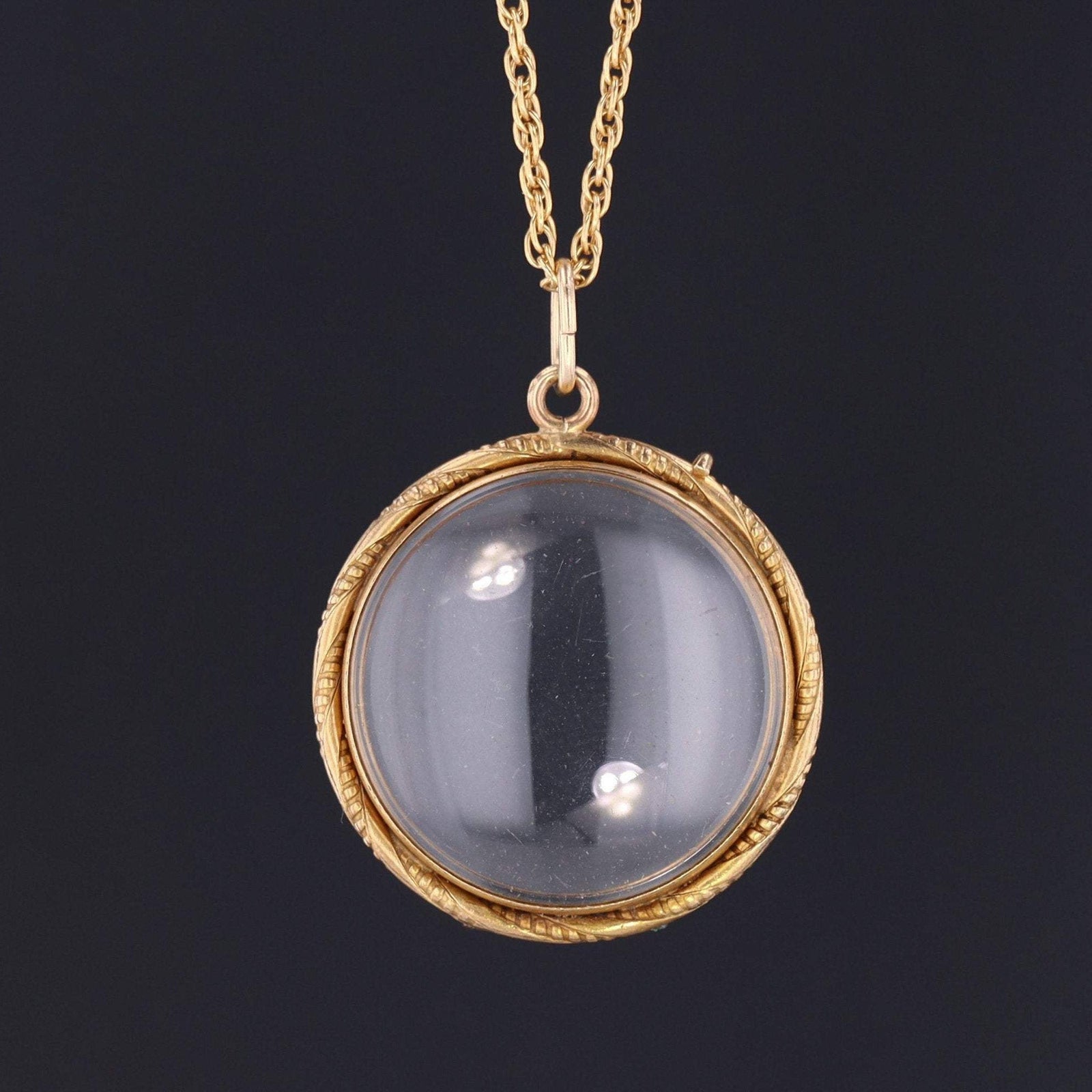 Antique Glass Locket | Antique Locket - Trademark Antiques