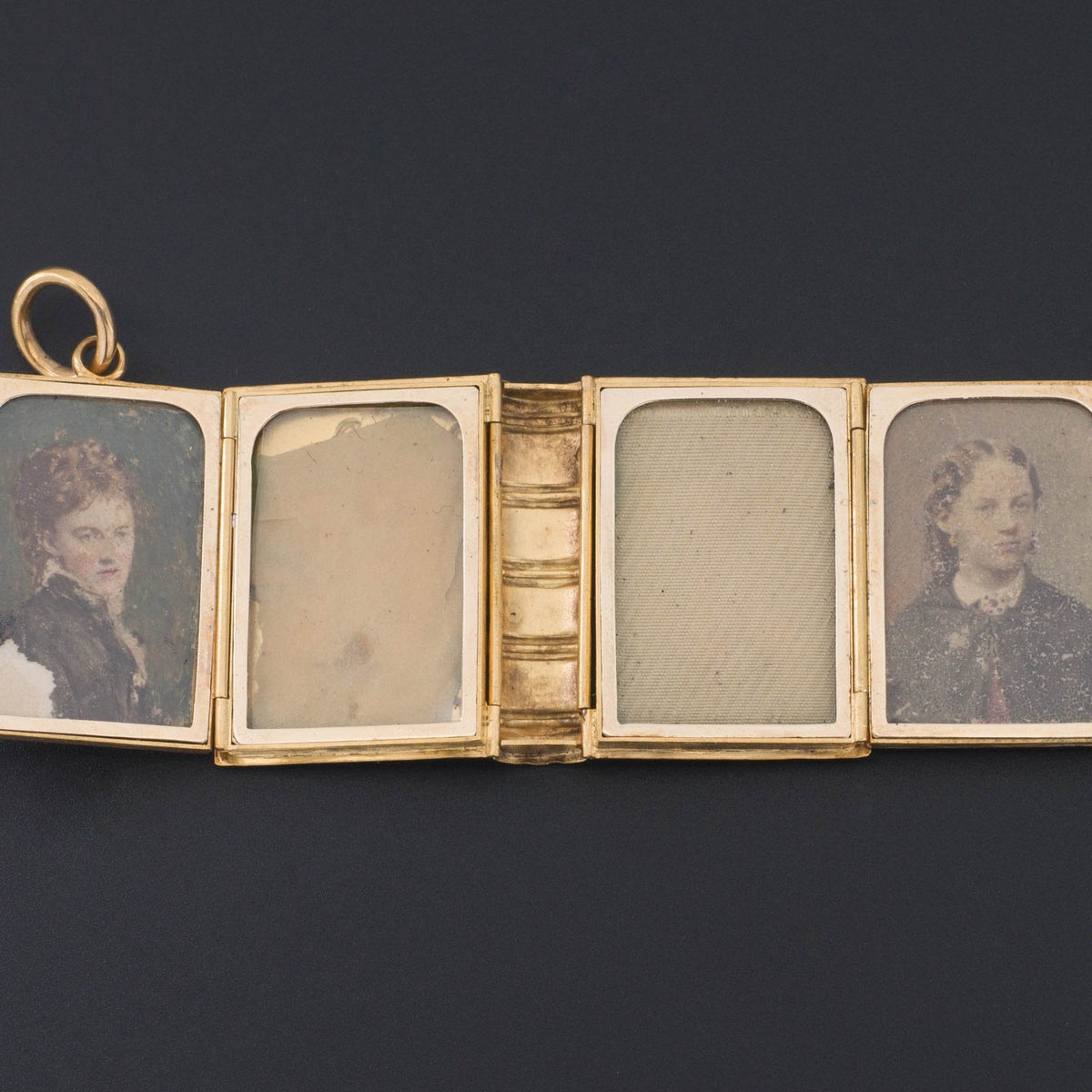 Antique Gold and Enamel Book Locket | 14k Gold Locket - Trademark Antiques