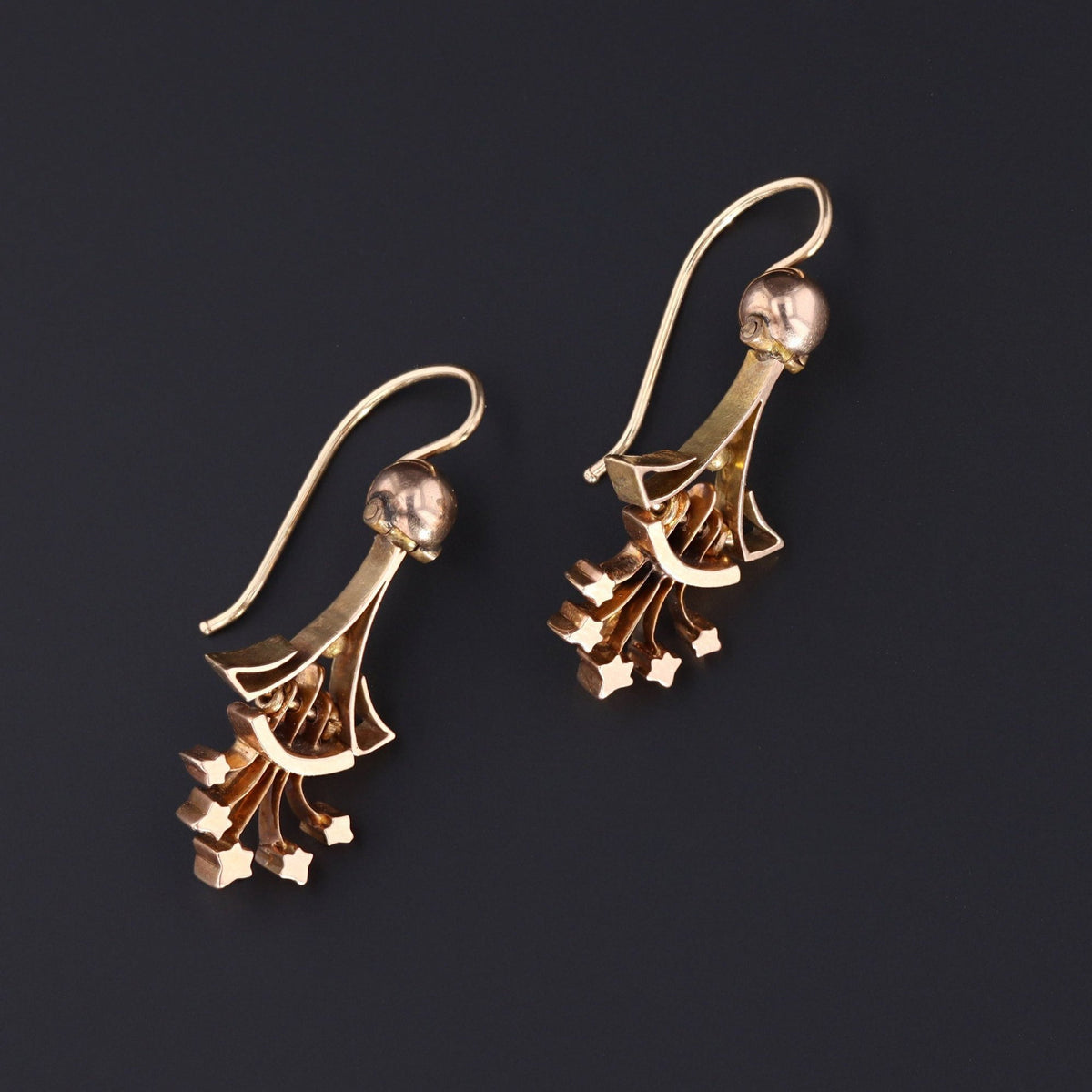 Antique Gold Earrings | 14k Gold Victorian Earrings - Trademark Antiques