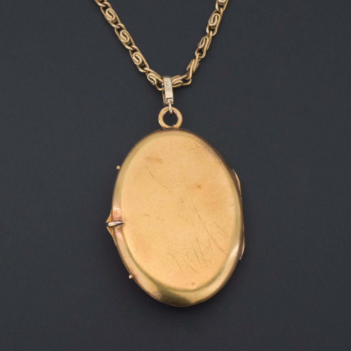 Antique Gold &amp; Enamel Locket | Art Nouveau Bird Locket - Trademark Antiques