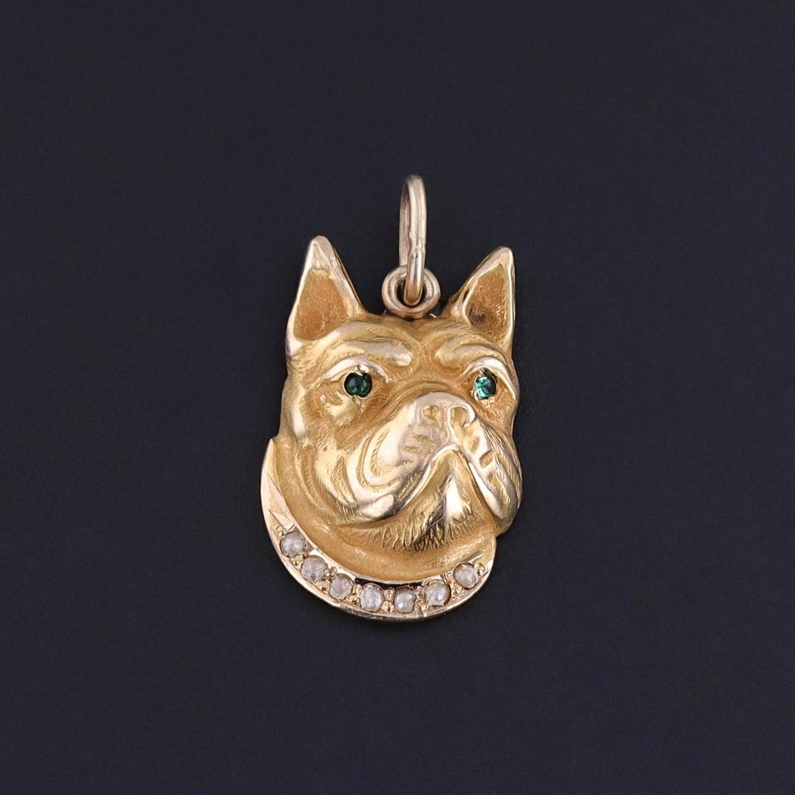 Antique Gold Filled Bulldog Charm - Trademark Antiques