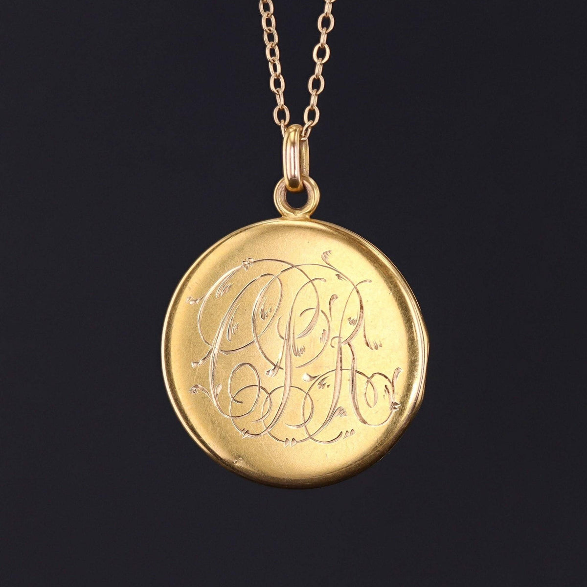 Antique Gold Locket | Art Nouveau Locket - Trademark Antiques