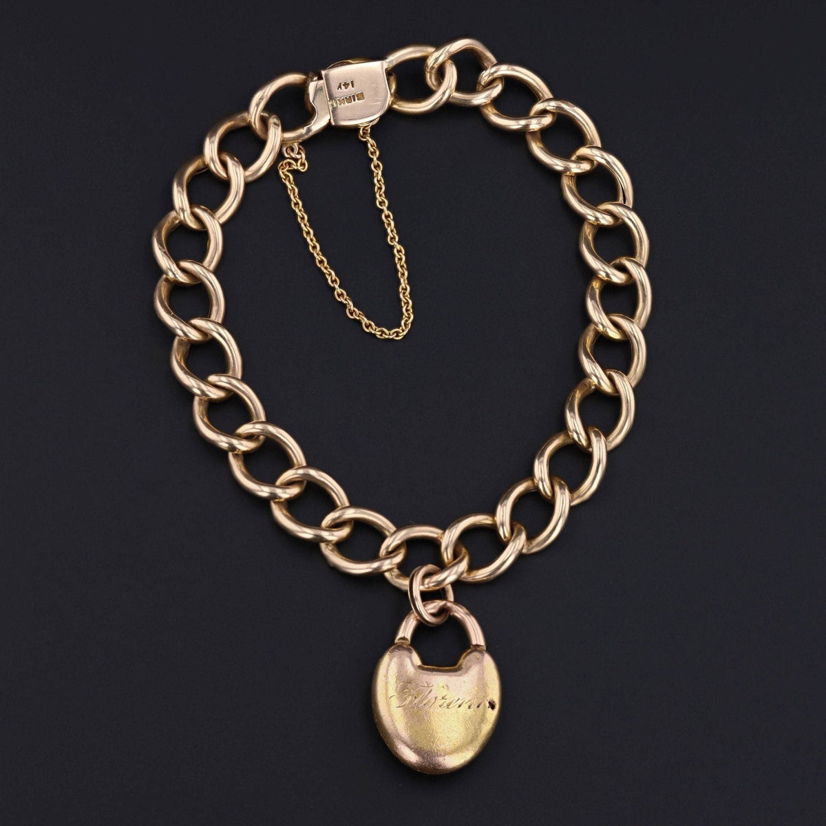 Antique Gold Padlock Bracelet | Antique Charm Bracelet - Trademark Antiques