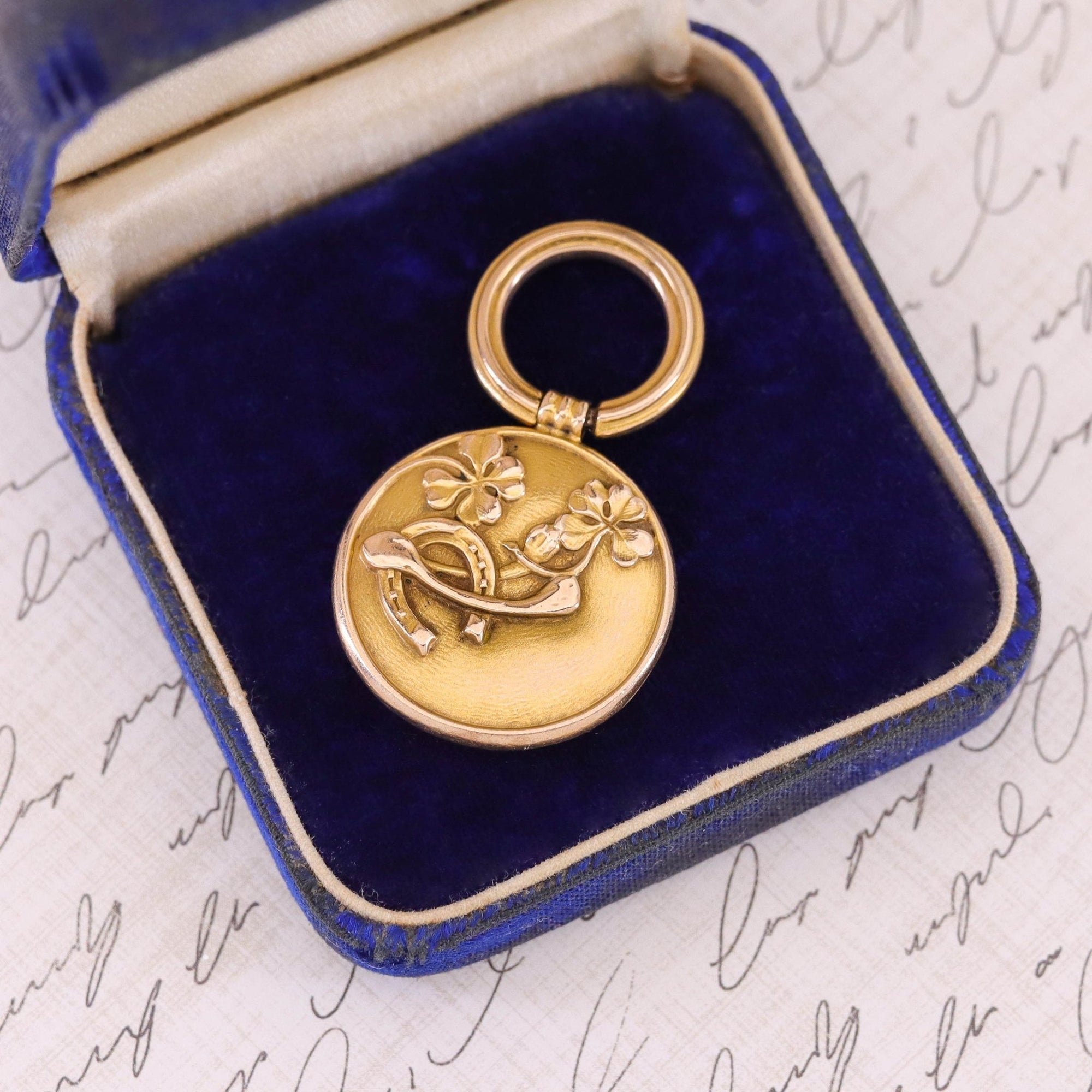 Antique Good Luck Pendant of 10k Gold - Trademark Antiques