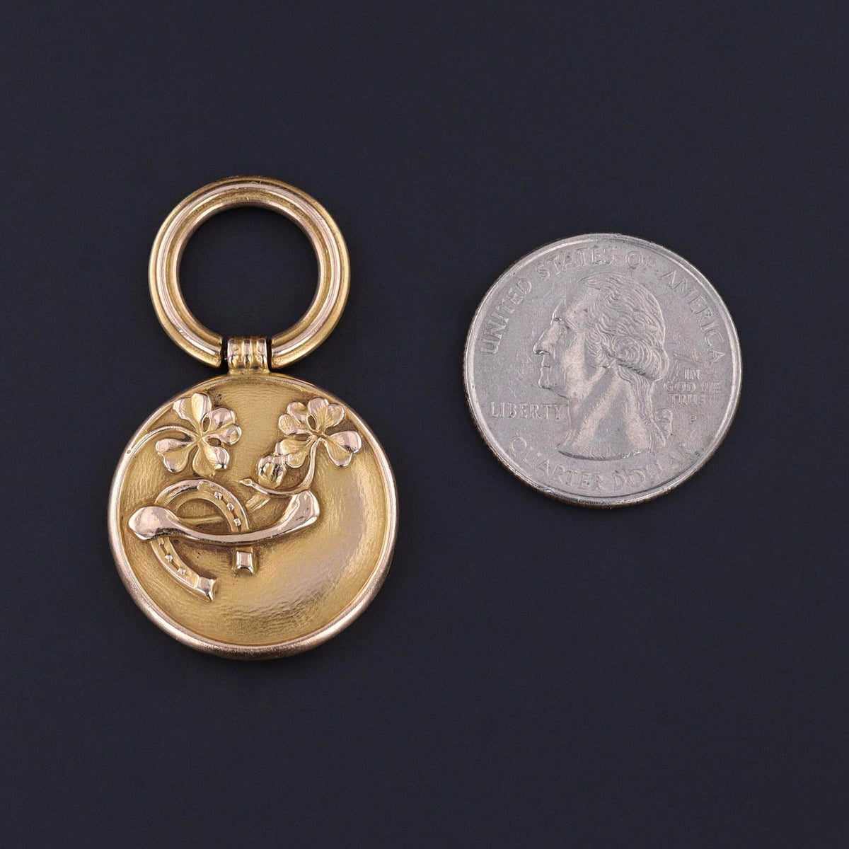 Antique Good Luck Pendant of 10k Gold - Trademark Antiques
