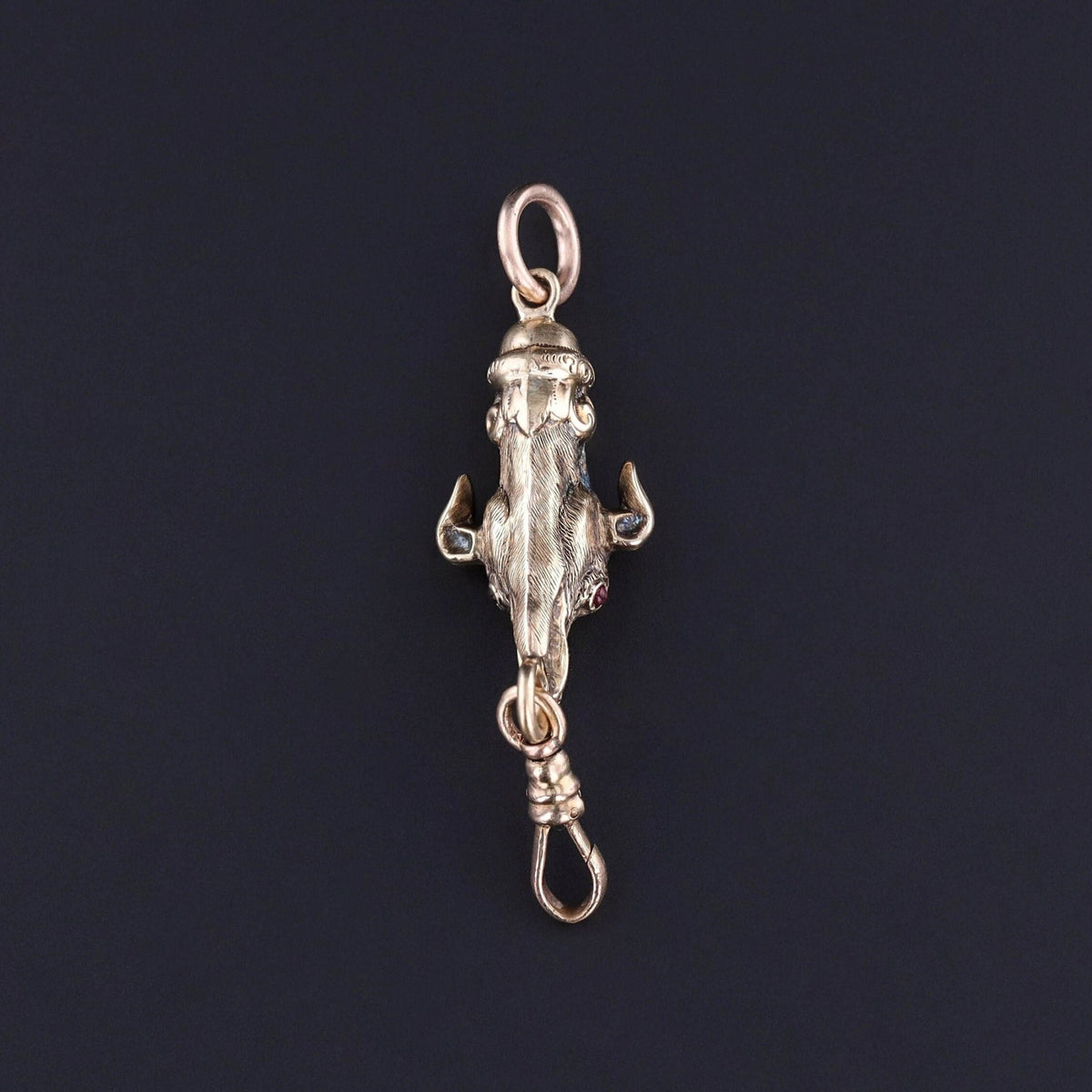 Antique Greyhound Charm Holder Swivel Clasp Pendant of 12k Gold - Trademark Antiques
