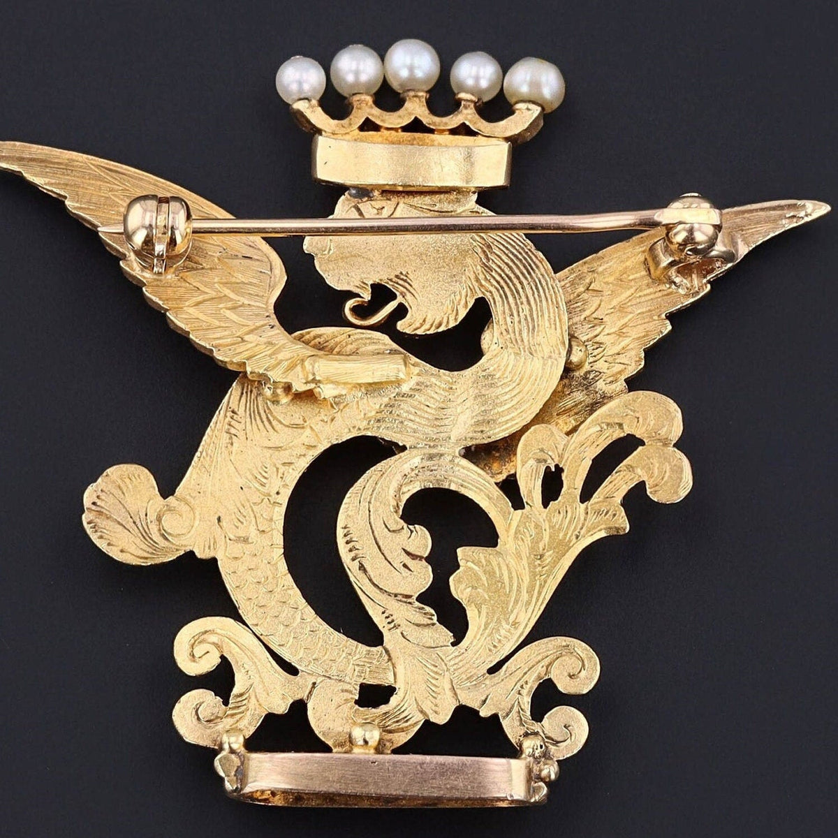 Antique Griffin Brooch of 14k Gold - Trademark Antiques