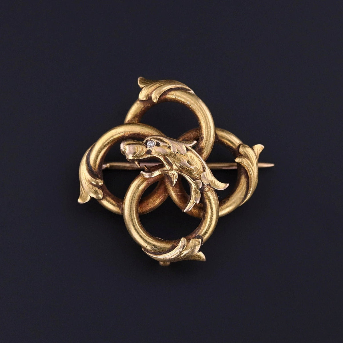 Antique Griffin Brooch of 18k Gold - Trademark Antiques