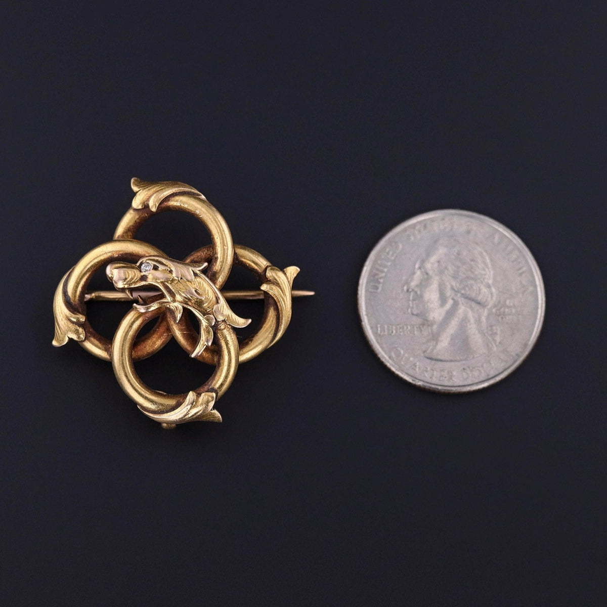 Antique Griffin Brooch of 18k Gold - Trademark Antiques
